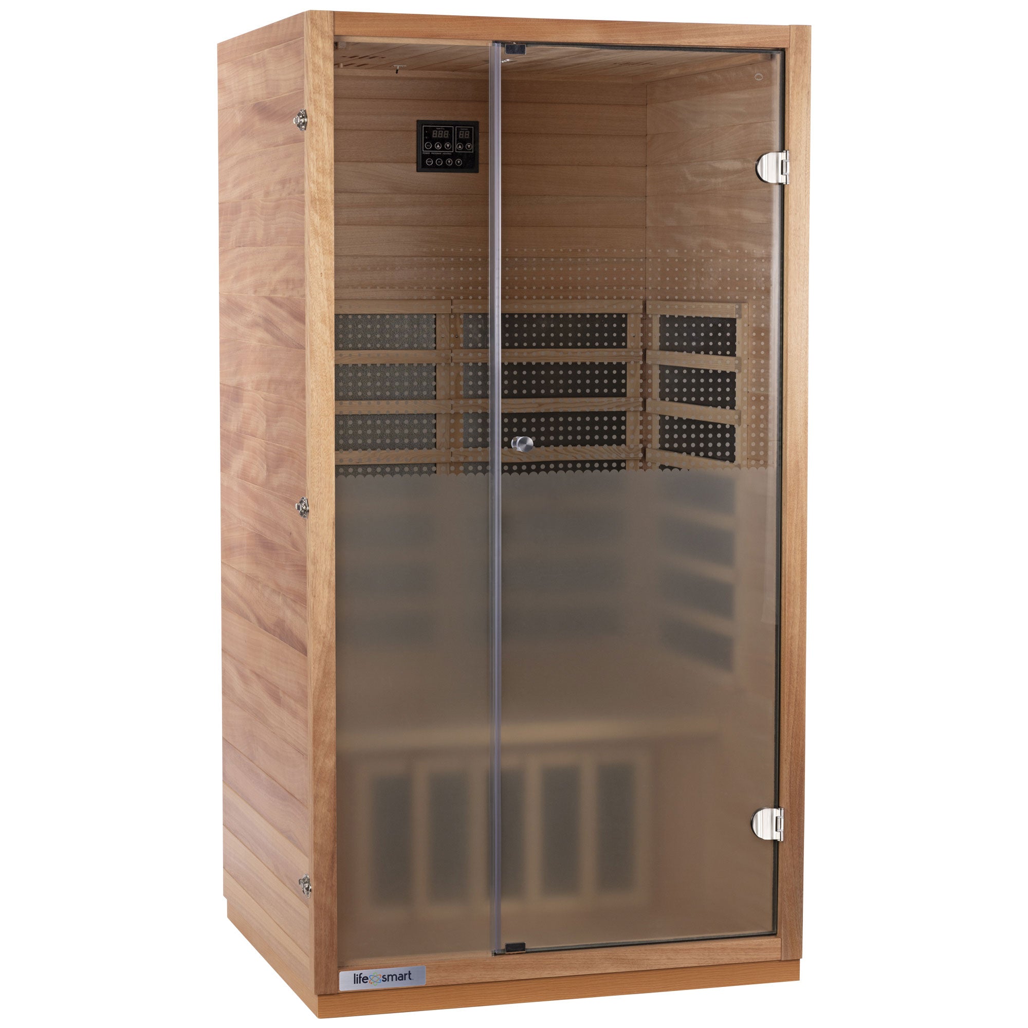 Lifesmart Sahara 1 Person Infrared Sauna w/ 4 Heaters, LSS-1, Natural Light Wood - VMInnovations