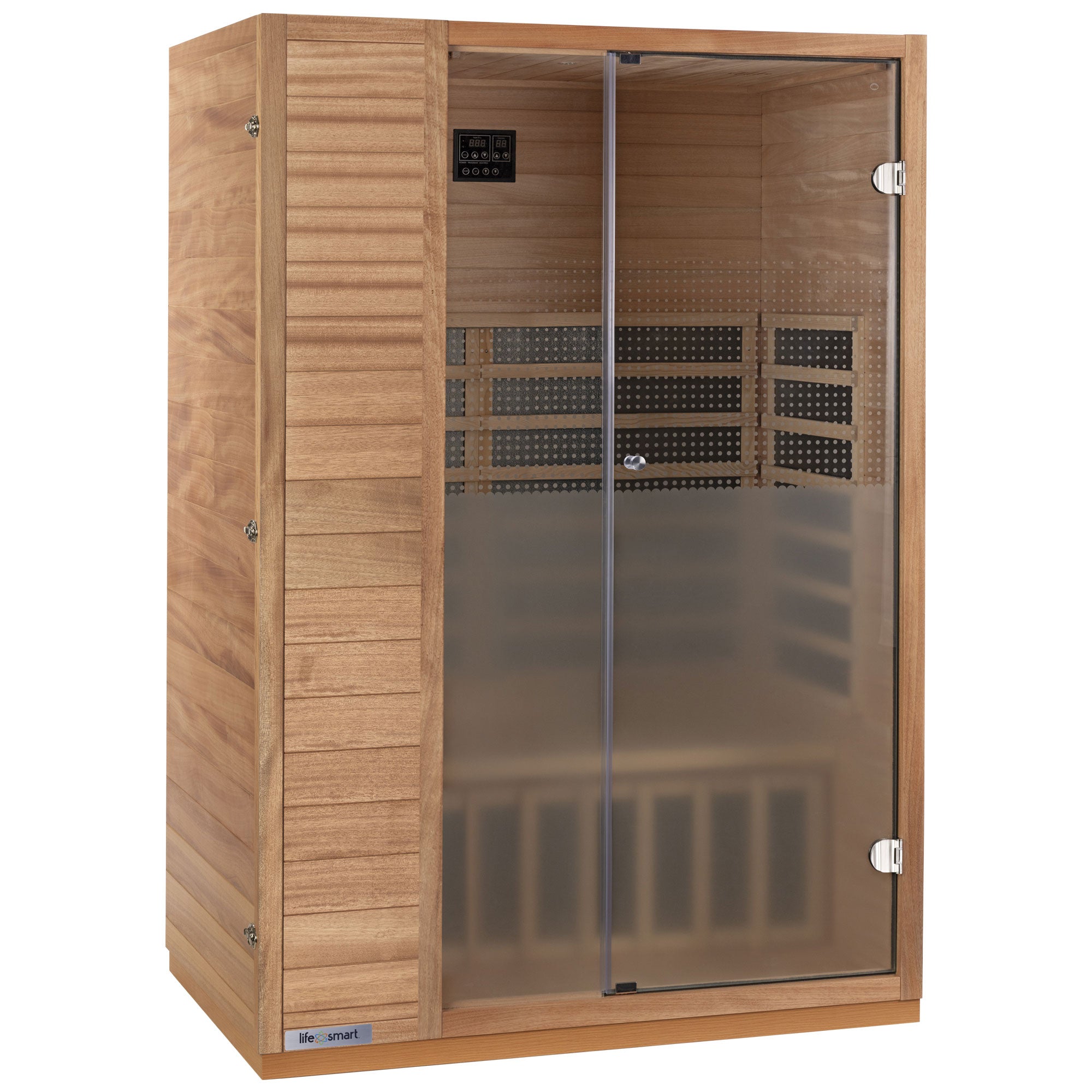 Lifesmart Sahara 2 Person Infrared Sauna w/ 5 Heaters, LSS-2, Natural Light Wood