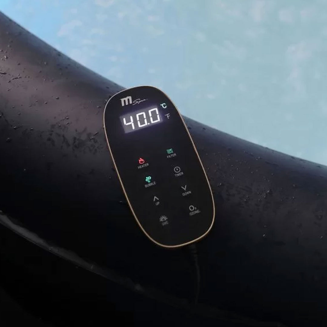 MSpa Round Inflatable Bubble Spa, 4 to 6 Person Hot Tub with LED Lights, Aurora - VMInnovations