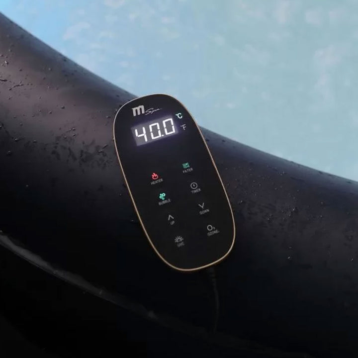 MSpa Round Inflatable Bubble Spa, 4 to 6 Person Hot Tub with LED Lights, Aurora - VMInnovations