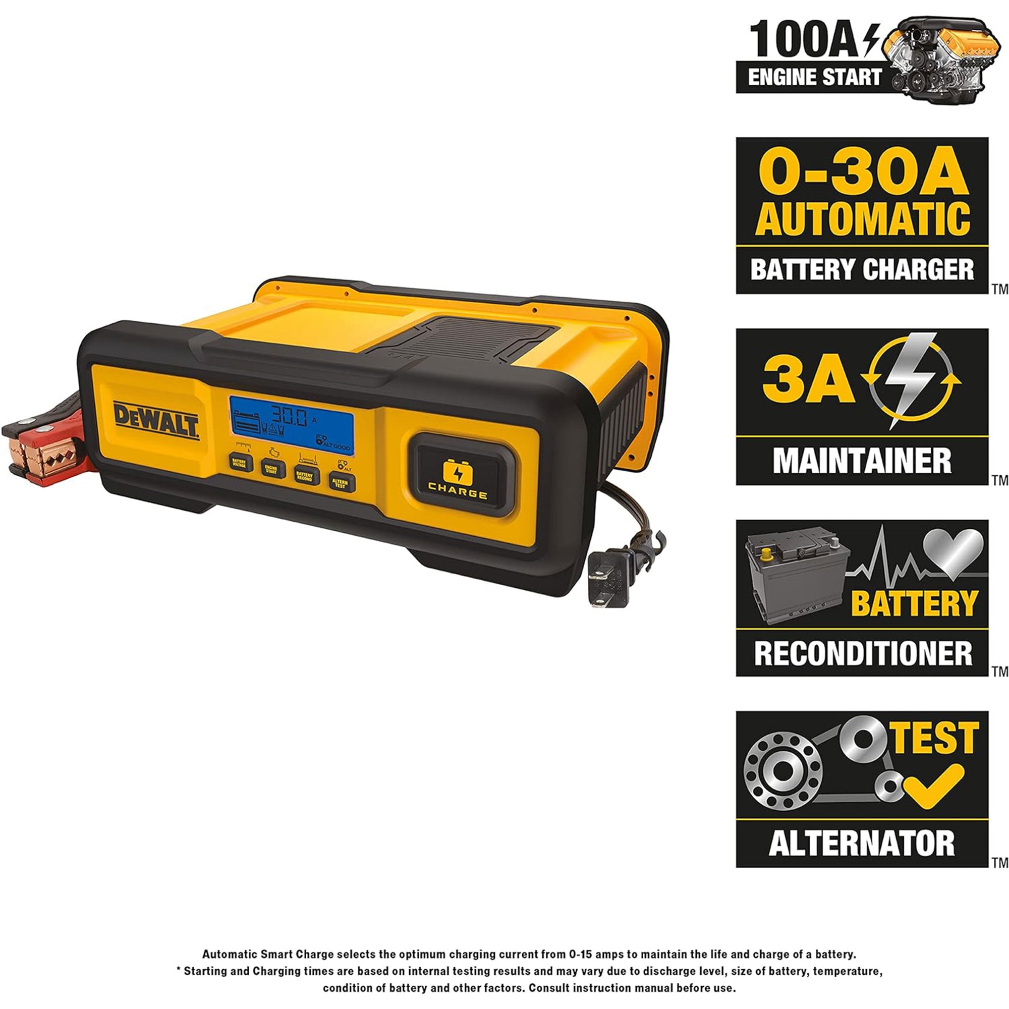 DEWALT 2 Pack Automotive Battery Charger, Maintainer with LCD Screen, 30 Amps