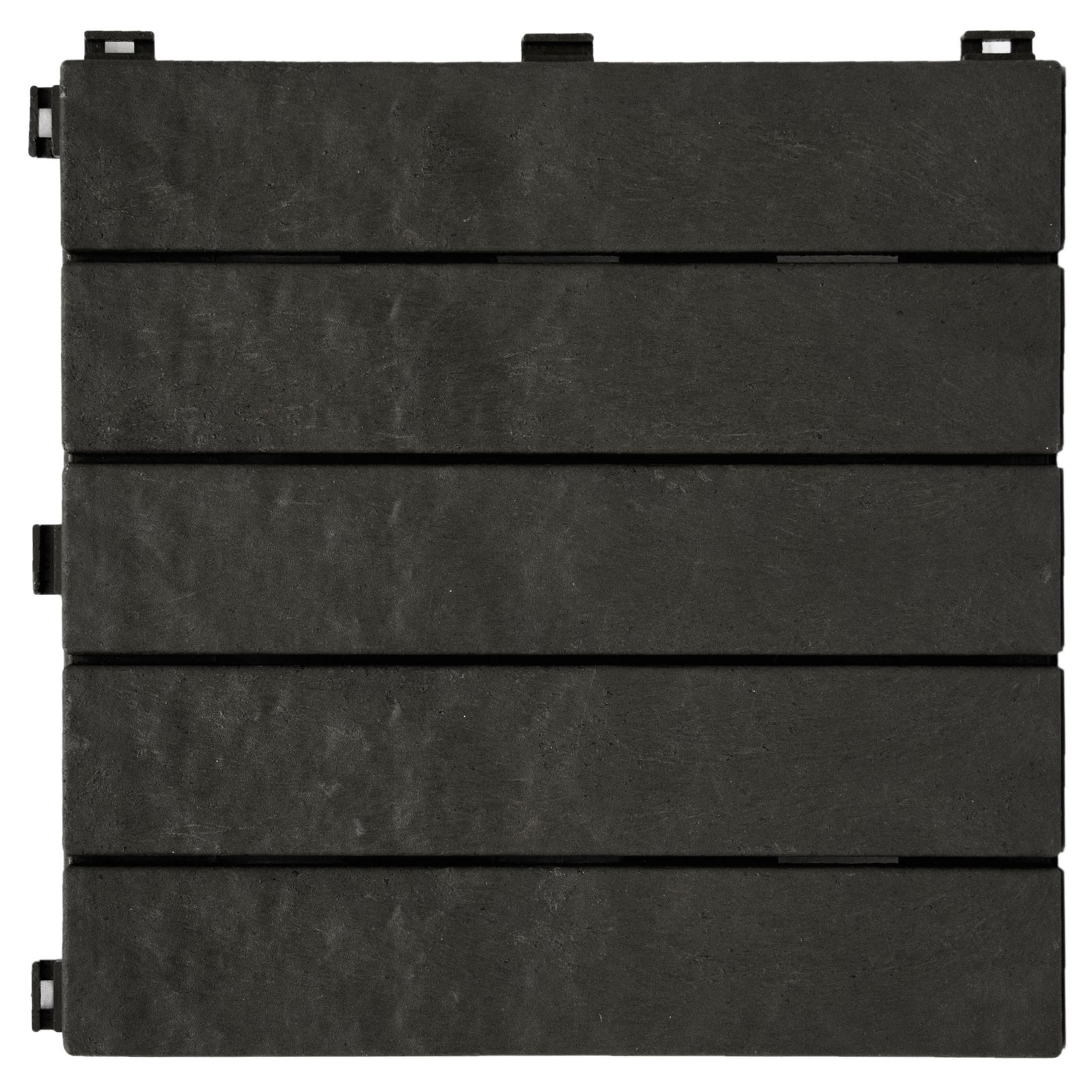 EcoTrend 12"x12" Interlocking Outdoor Balcony Deck Tiles, 24-Pack, Slate Black - VMInnovations