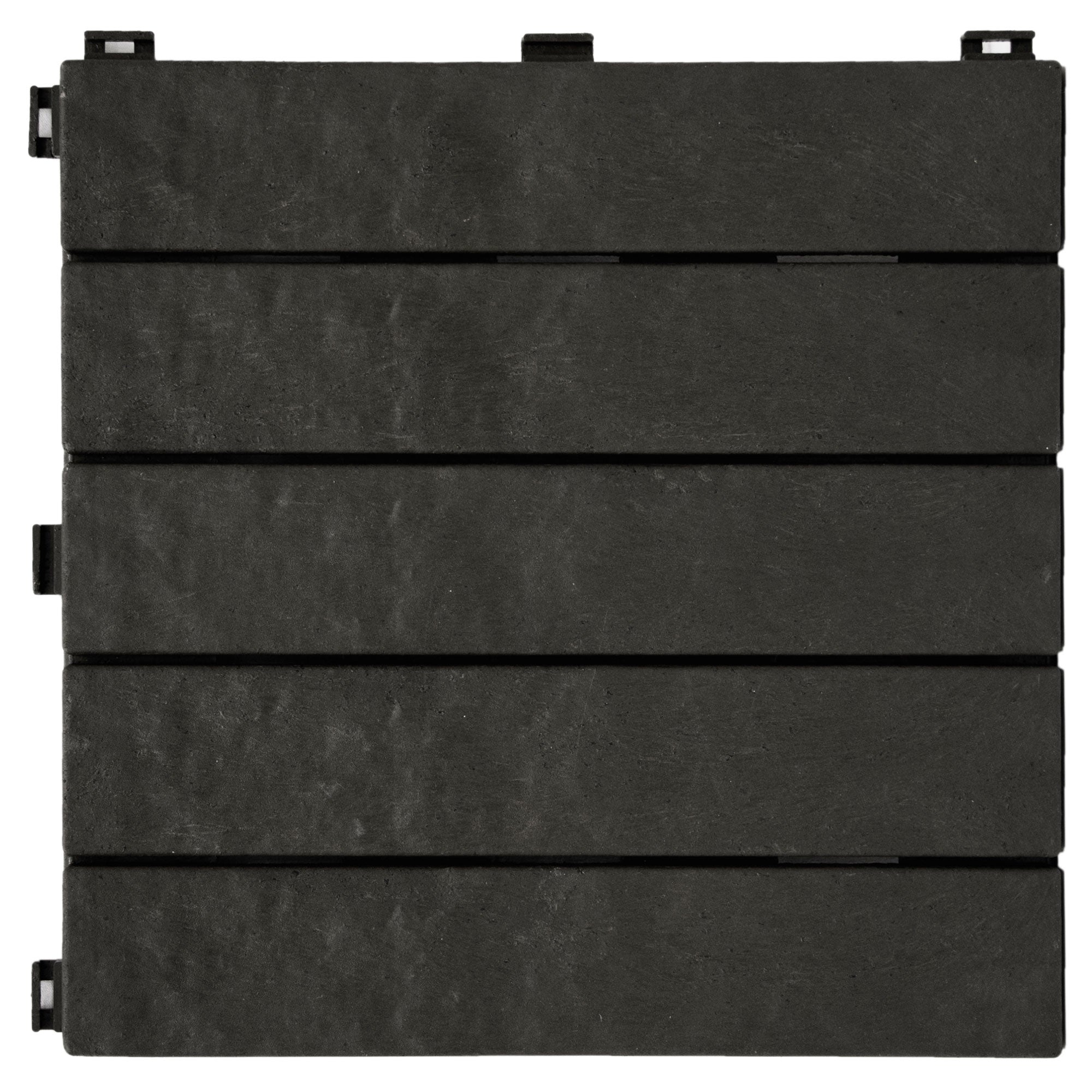 EcoTrend 12"x12" Interlocking Balcony Deck Tiles, 24pk, Slate Black (Open Box)
