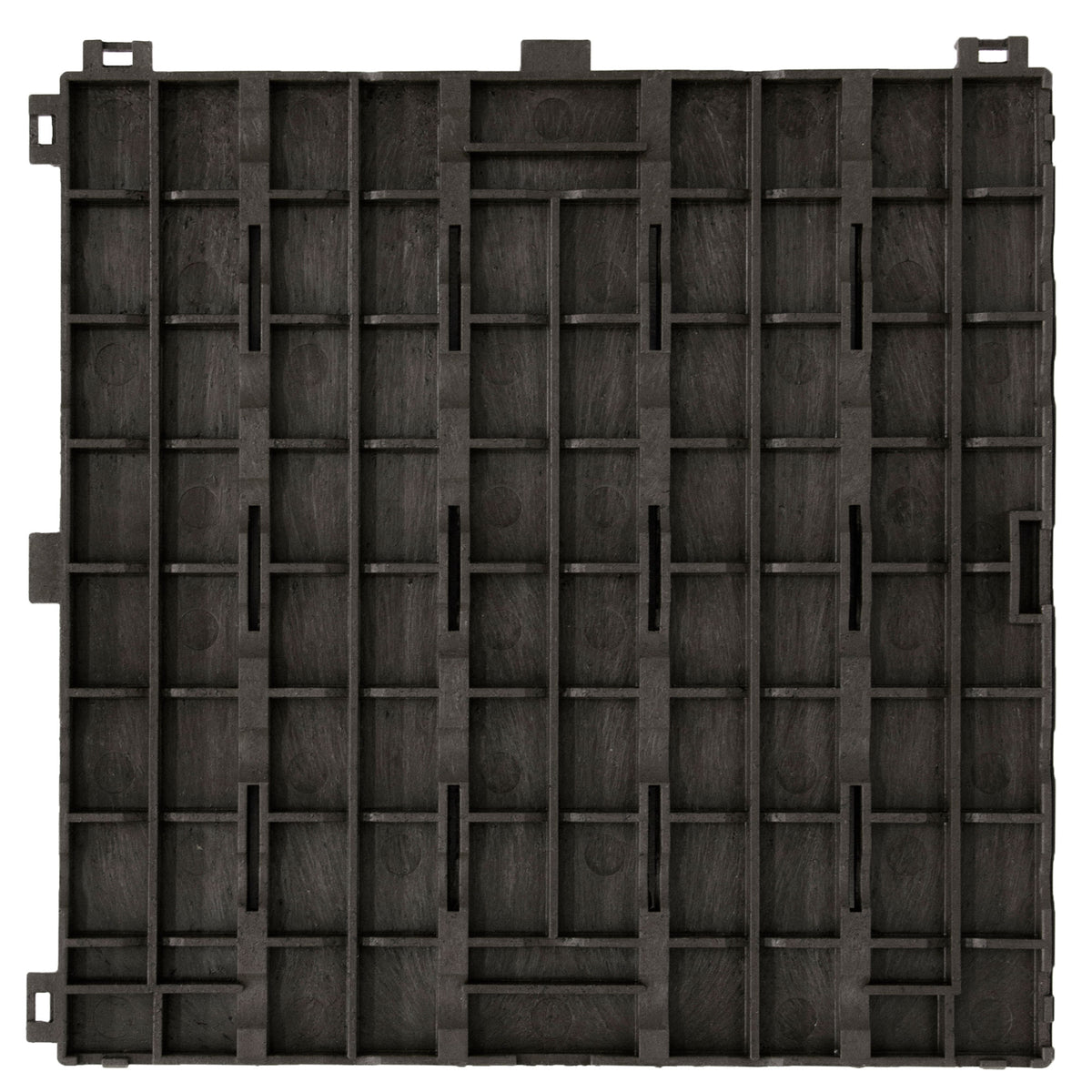 TierraVerde 12x12" Interlocking Outdoor Balcony Deck Tiles, 24-Pack, Slate Black