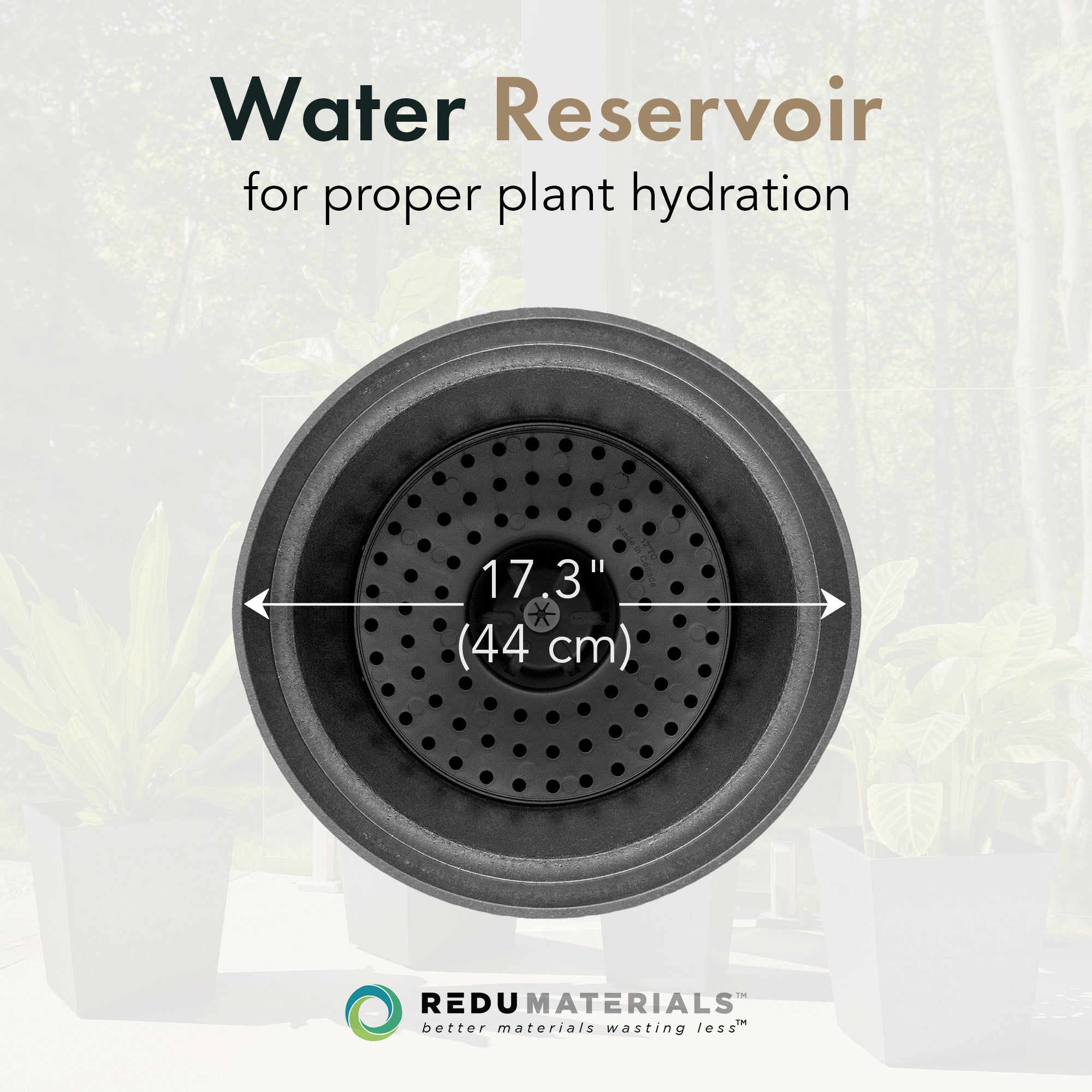 Tierra Verde 2 Pack Baritone Planter, Self Watering Pot, 18"W x 16"H, Black - VMInnovations