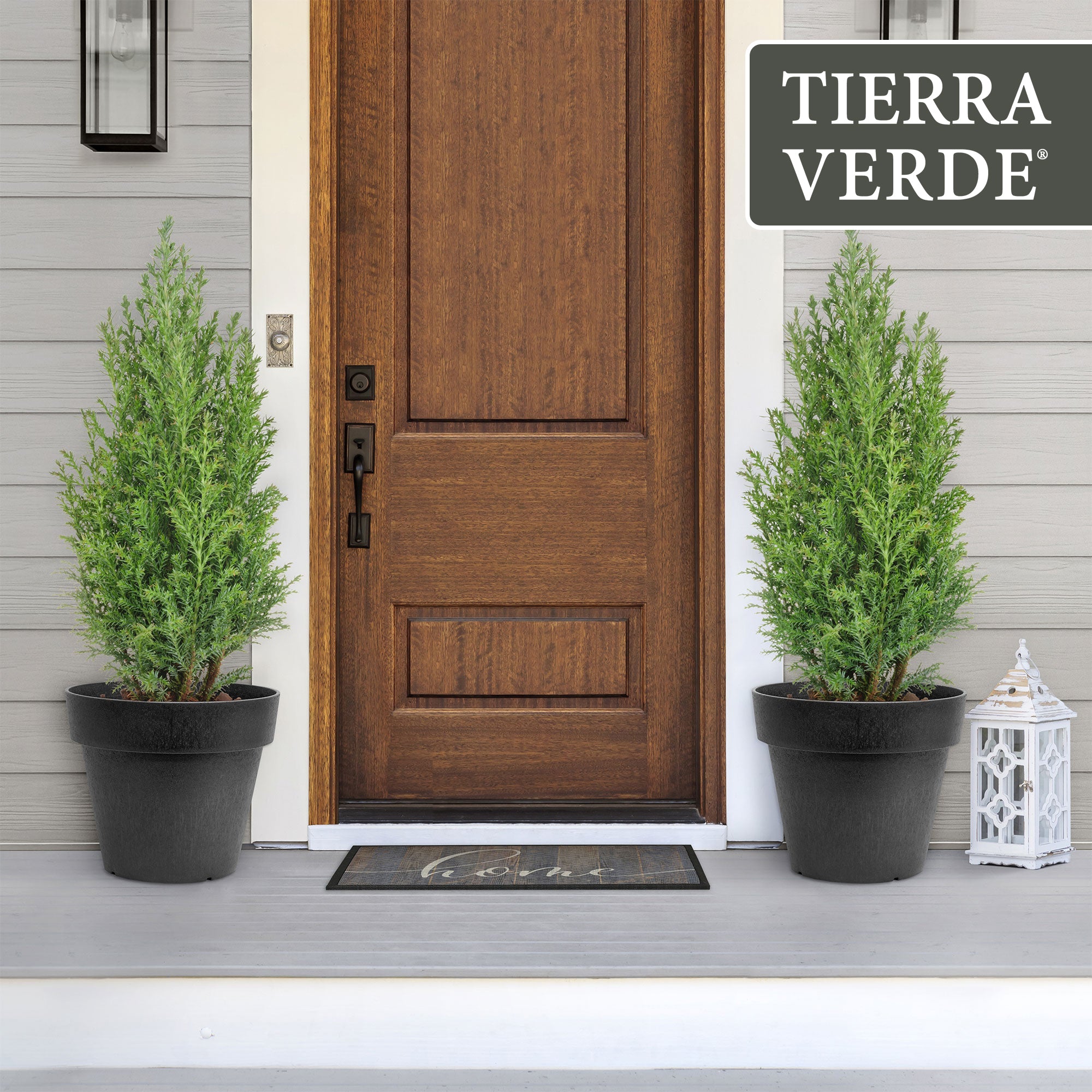 Tierra Verde 2 Pack Baritone Planter, Self Watering Pot, 18"W x 16"H, Black - VMInnovations