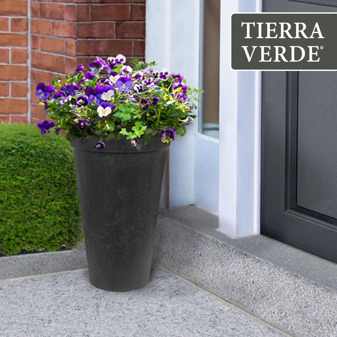 Tierra Verde 2 Pack Aria Indoor Outdoor Self Watering Planter, 12.5"W x 20"H - VMInnovations