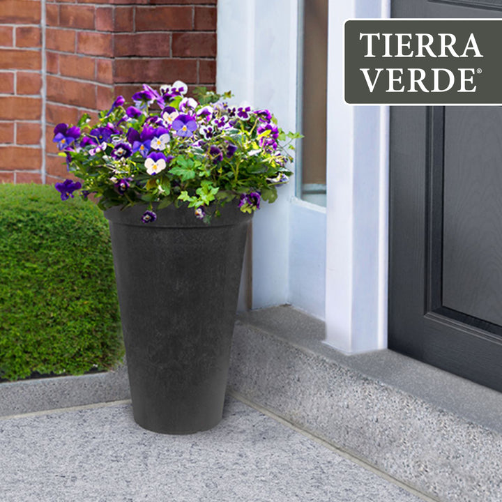 Tierra Verde 2 Pack Aria Indoor Outdoor Self Watering Planter, 12.5"W x 20"H - VMInnovations