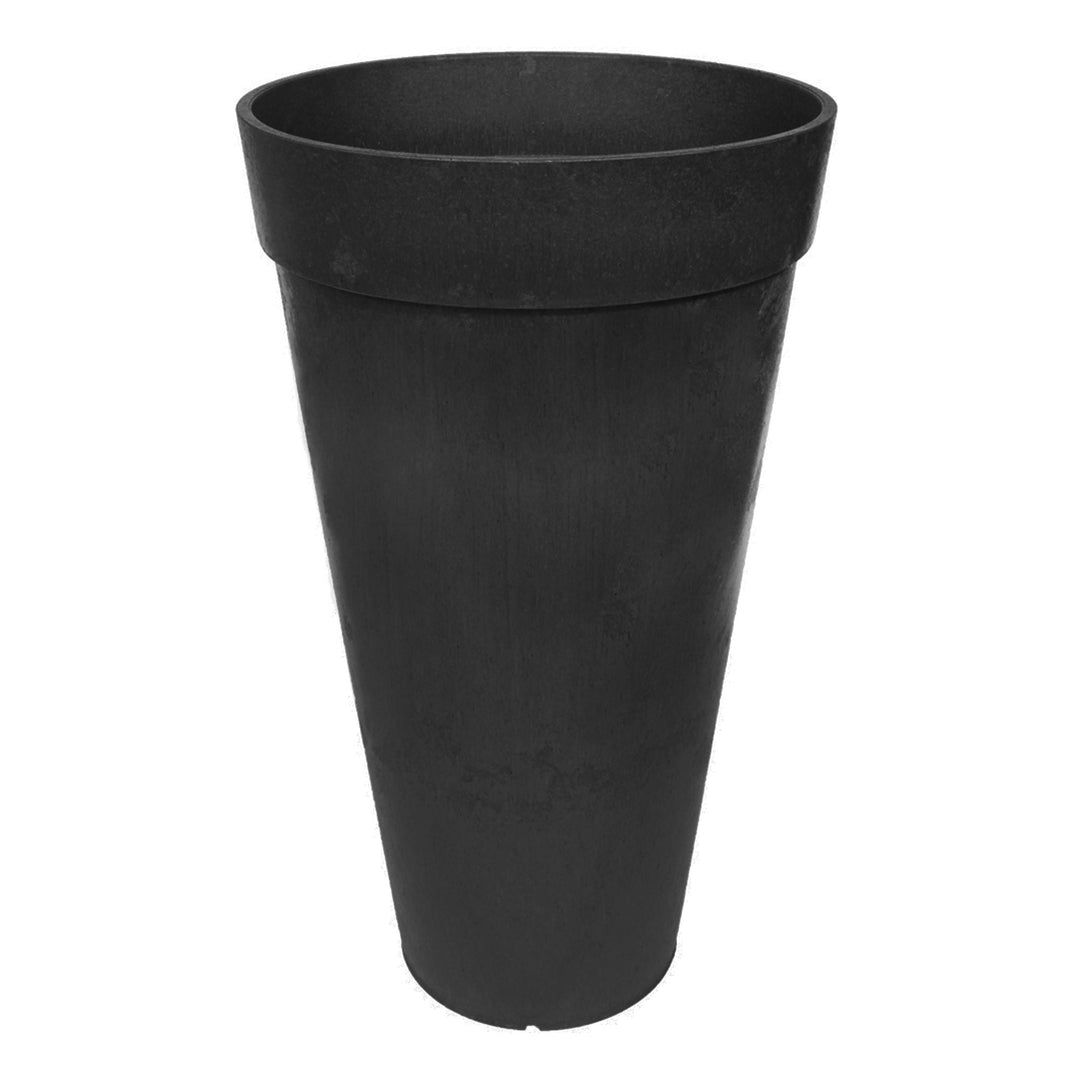 Tierra Verde Aria Indoor Outdoor Self Watering Tall Planter, 15"W x 26"H, Black - VMInnovations