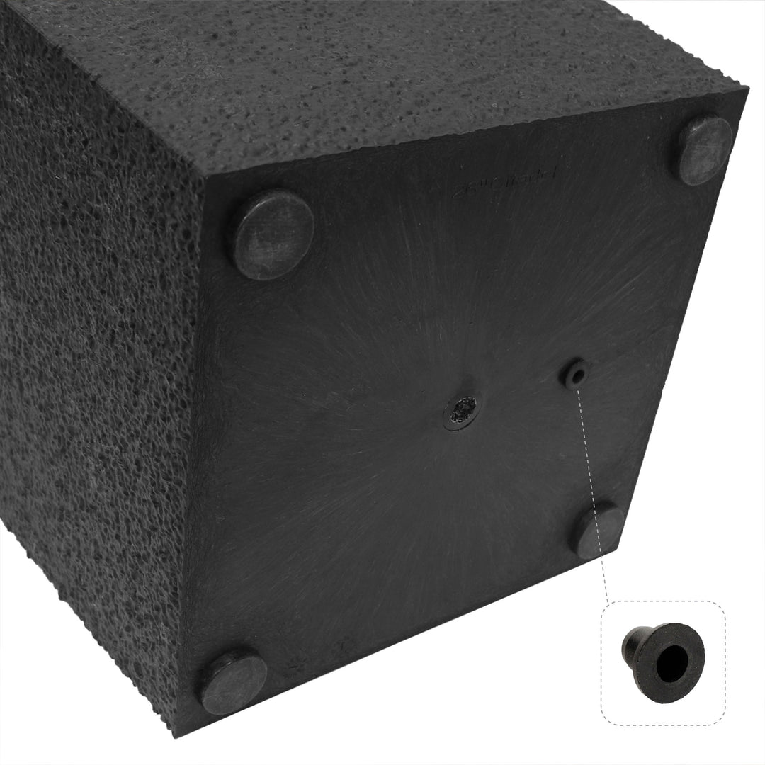 Tierra Verde Citadel Stucco Self Watering Square Planter, 13.5"W x 26"H, Black - VMInnovations