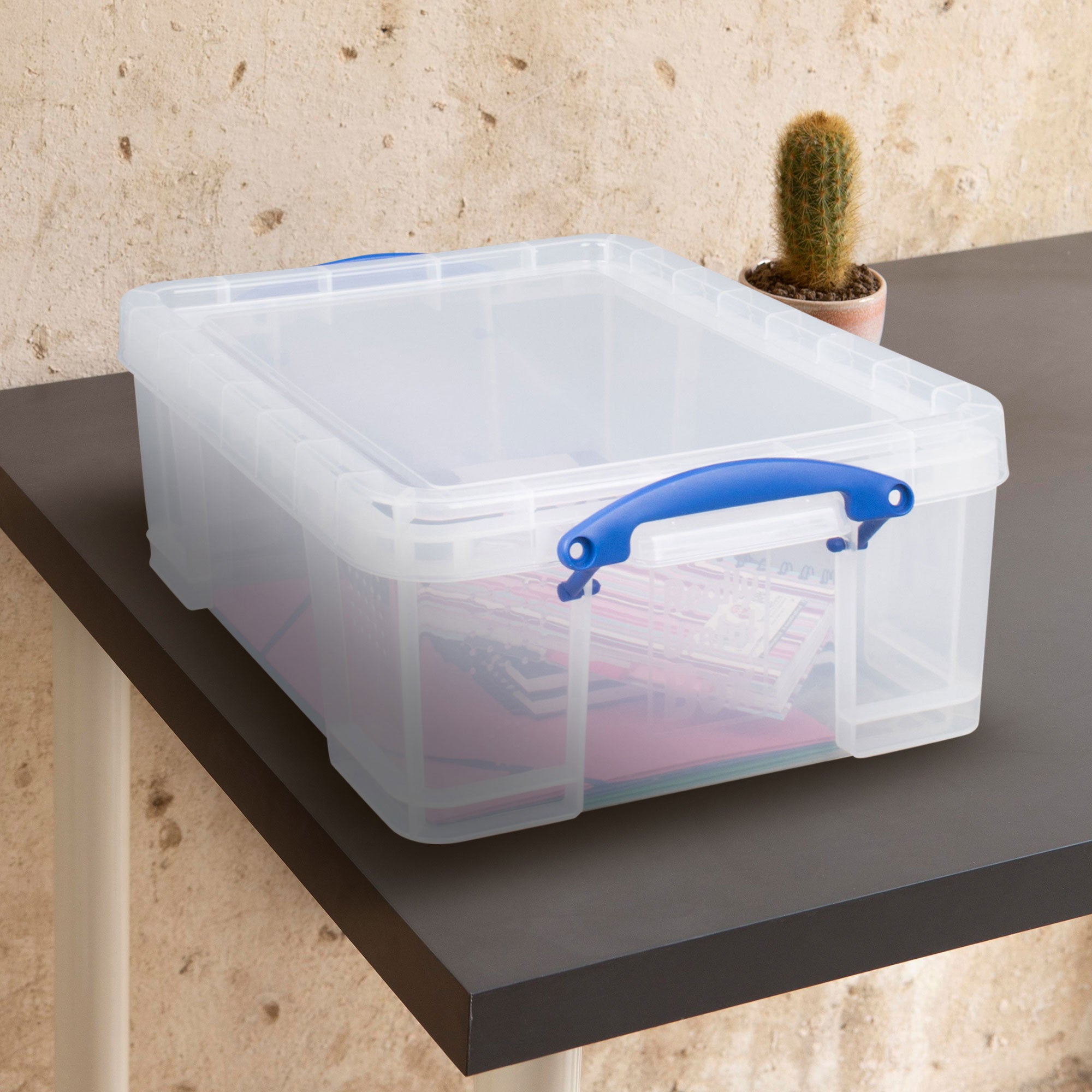 Really Useful Box 18L Storage Container w/Snap Lid & Clip Lock Handle, 4 Pack - VMInnovations