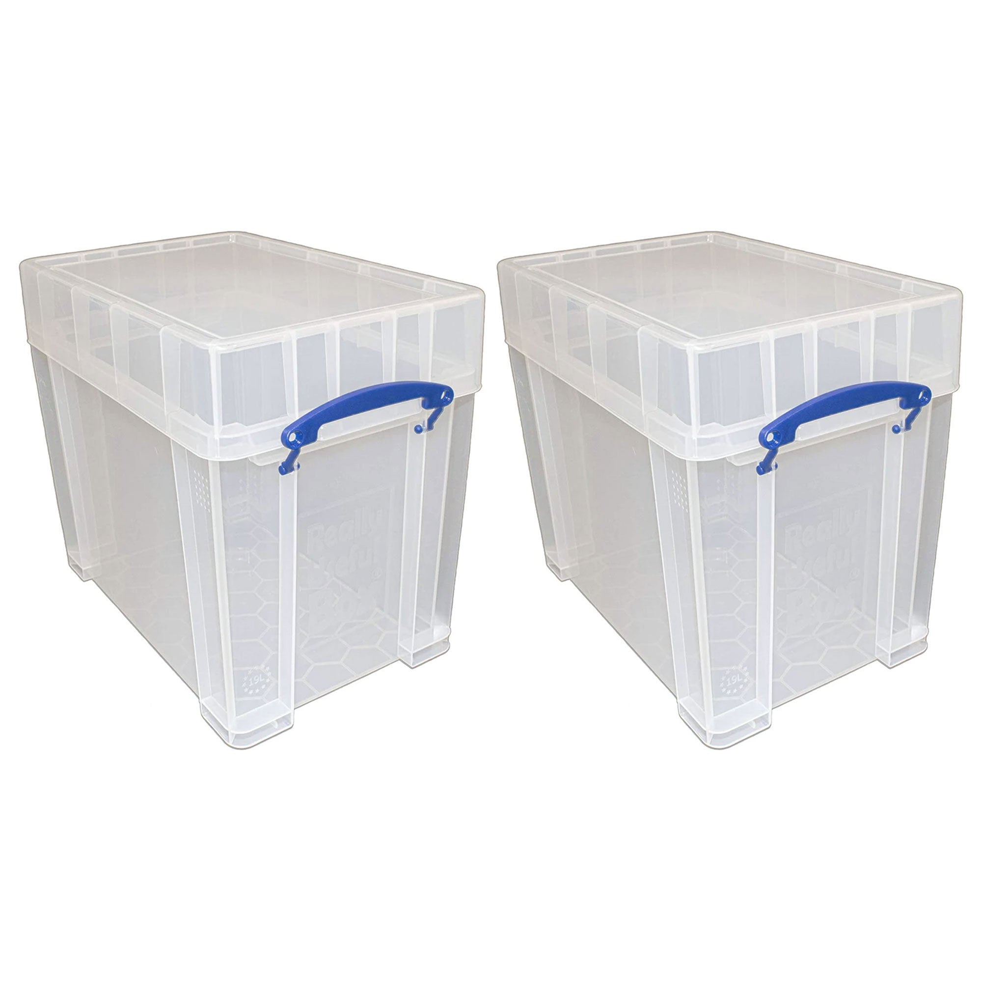 Really Useful Box 19 Liters Transparent Storage Container with Snap Lid, 8 Pack - VMInnovations