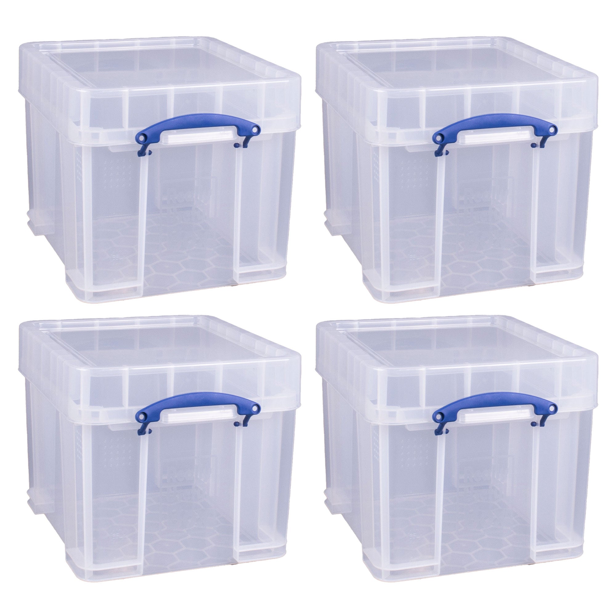 Really Useful Box 35L Storage Container with Snap Lid & Clip Lock Handle, 4 Pack - VMInnovations