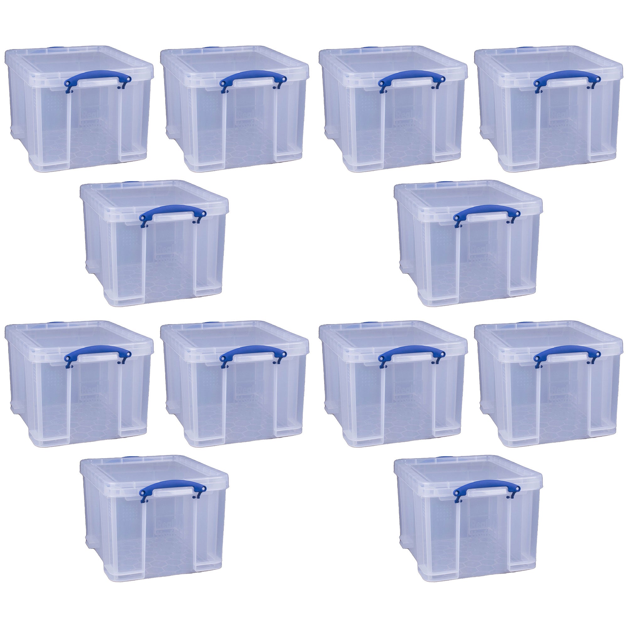 Really Useful Box 32 Liter Storage Container w/Snap Lock Handles, 12 Pack, Clear - VMInnovations