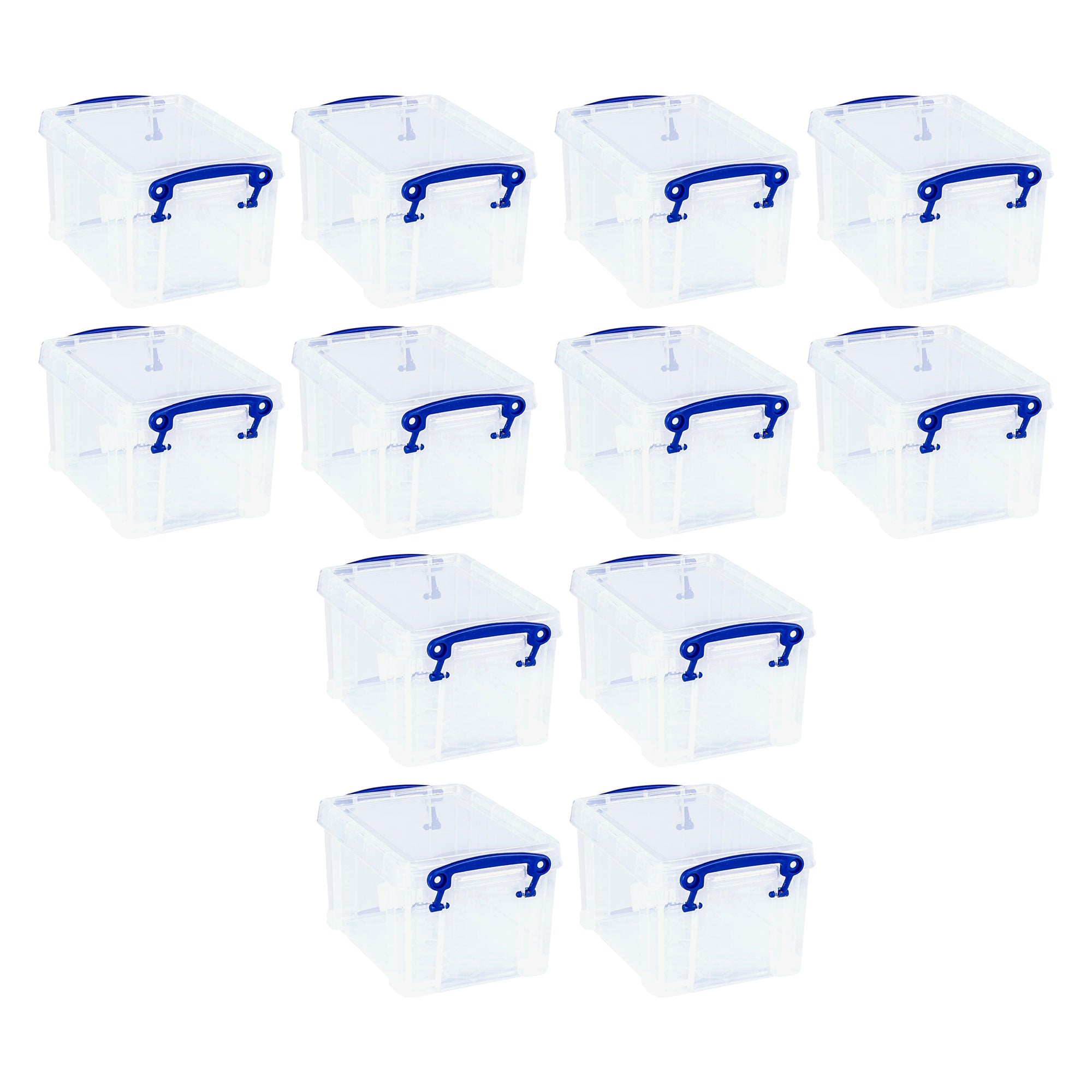 Really Useful Box 1.6L Storage Container w/Snap Lid & Clip Lock Handle, 12 Pack - VMInnovations