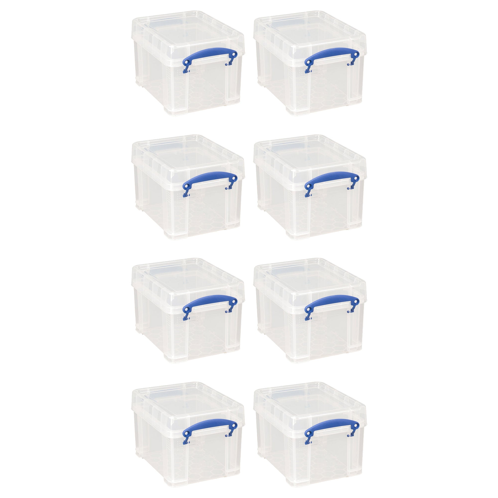 Really Useful Box 3 Liter Snap Lid Storage Bin for Music Storage, 8 Pack, Clear - VMInnovations