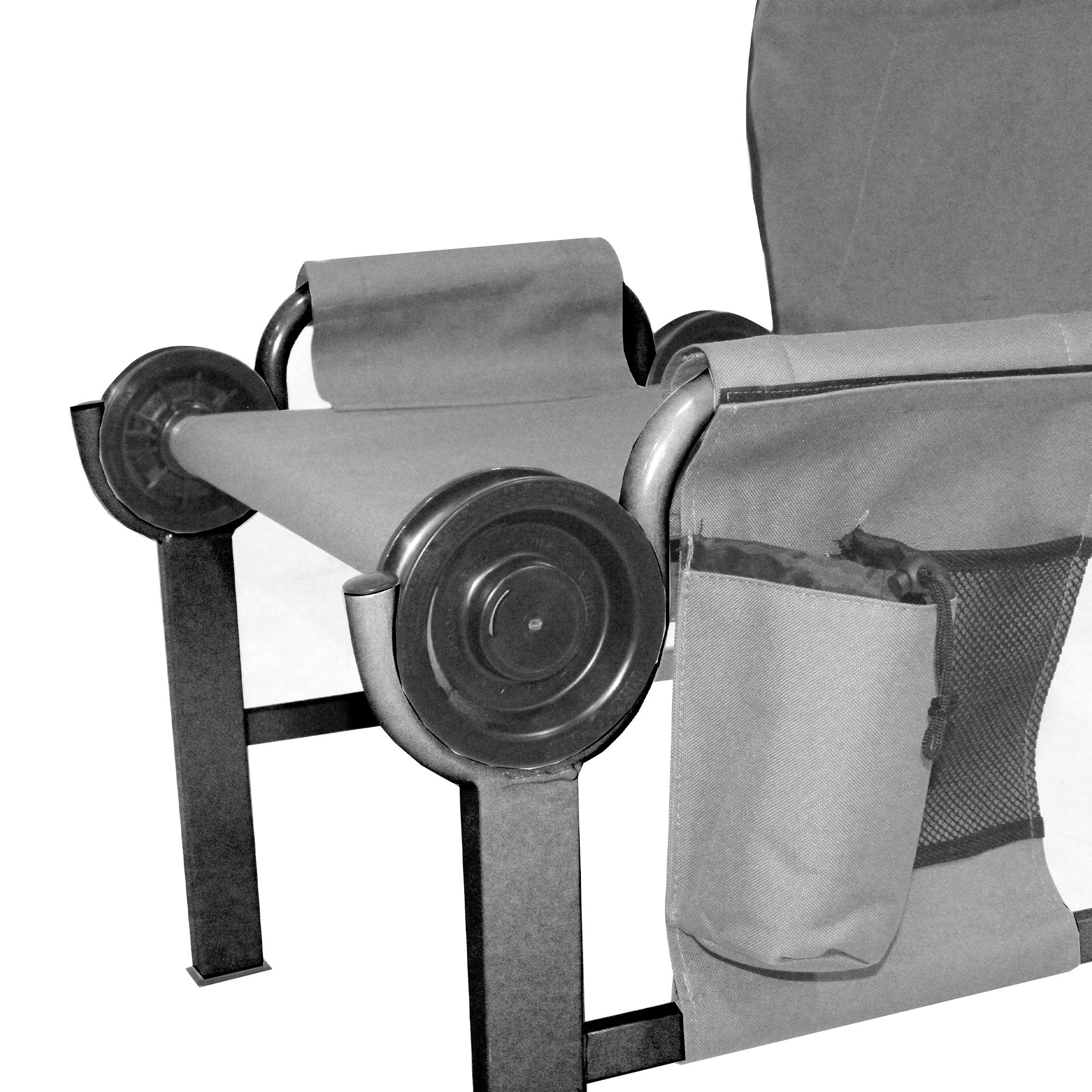 Disc-O-Bed Outfitter Disc-Chair with Compartments for Outdoor Camping, Grey - VMInnovations