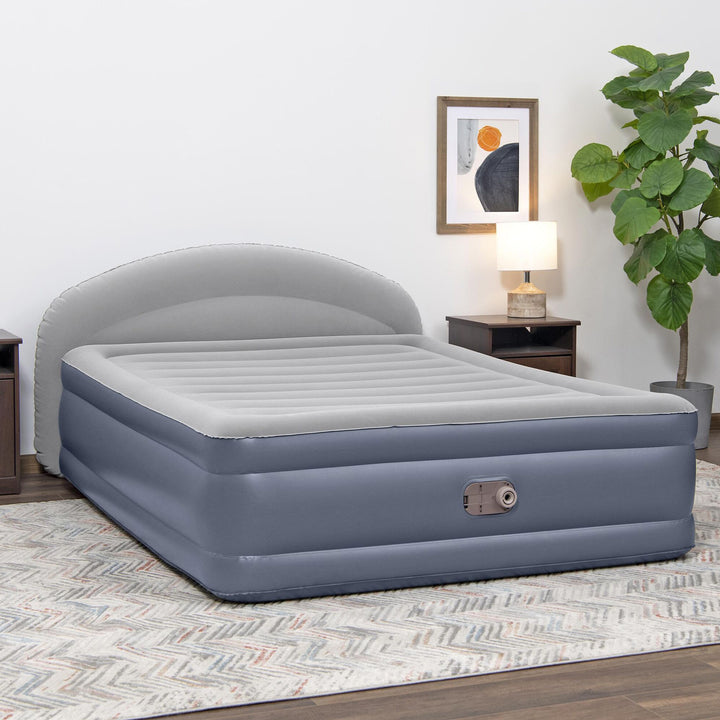 Bestway Tritech LoungeLux Headboard 33" Queen Air Mattress with Built-in AC Pump - VMInnovations