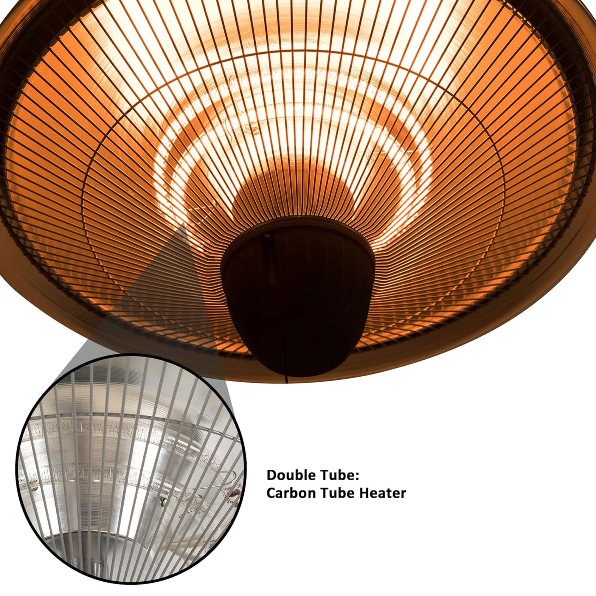 Sun-Ray 1500W Hanging Infrared Space Heater, Indoor/Outdoor, Silver (Used) - VMInnovations