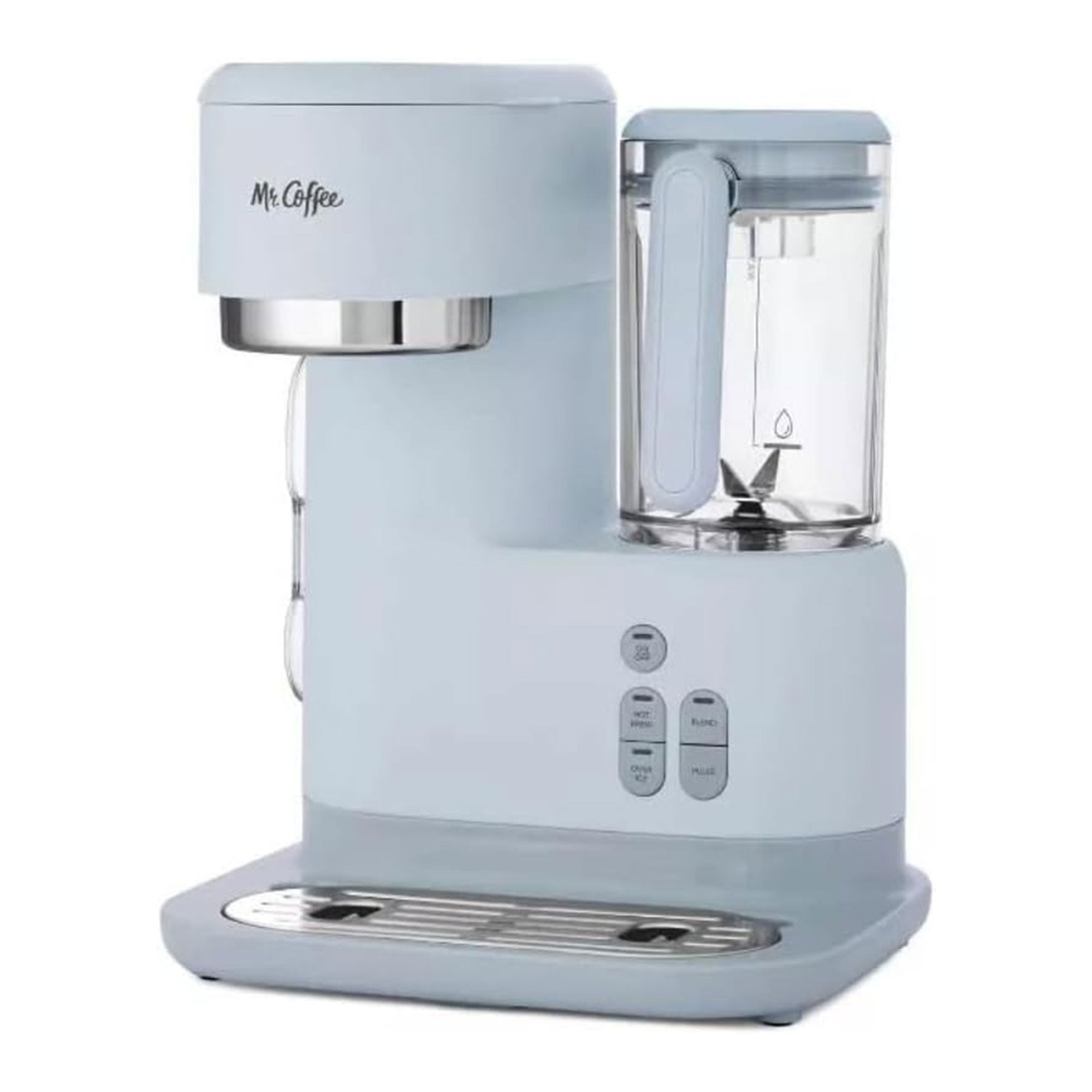 Mr. Coffee 3-in-1 Single Serve Coffee Maker, Iced or Hot, Blender,Gray(Open Box)