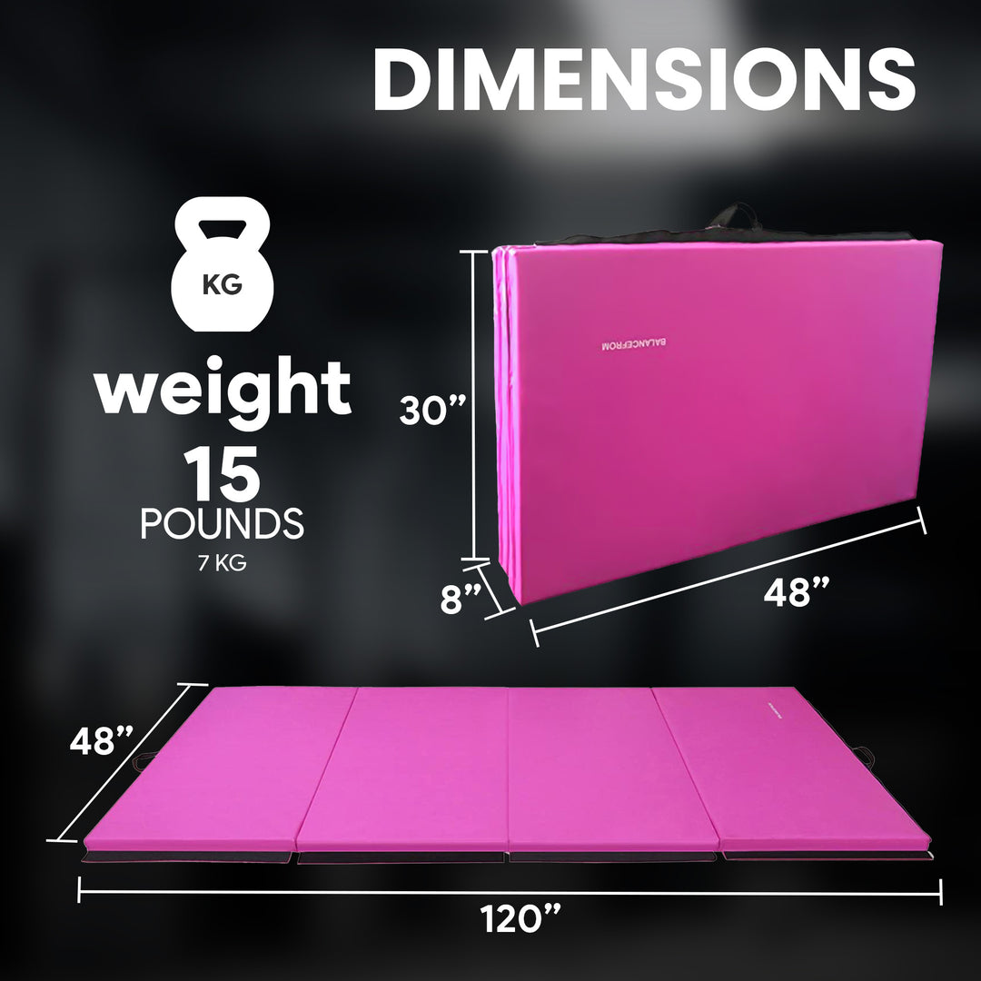 BalanceFrom Fitness All Purpose Mat with 8 Ft Balance Beam Gymnastic Set, Pink - VMInnovations