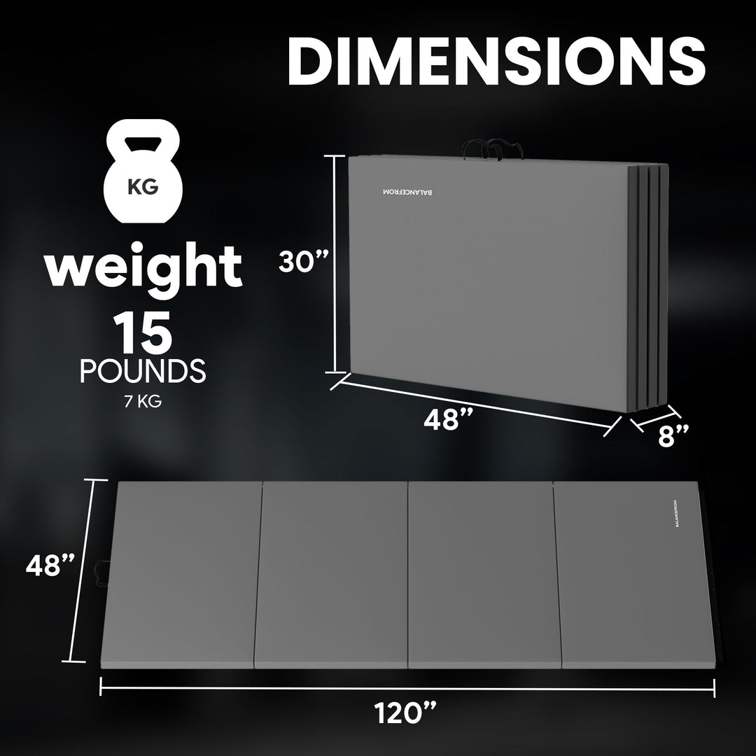 BalanceFrom Fitness All Purpose Mat with 8 Ft Balance Beam Gymnastic Set, Gray - VMInnovations