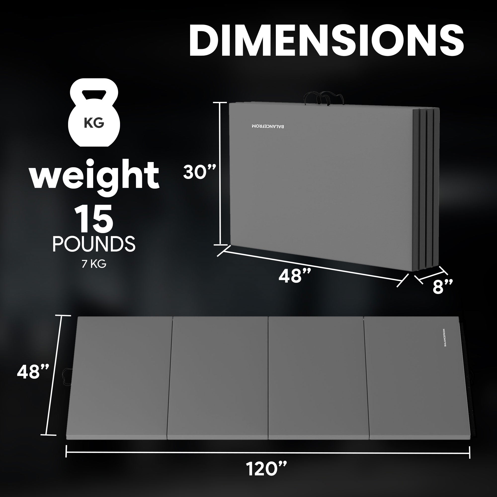 BalanceFrom Fitness All Purpose Mat with 8 Ft Balance Beam Gymnastic Set, Gray - VMInnovations