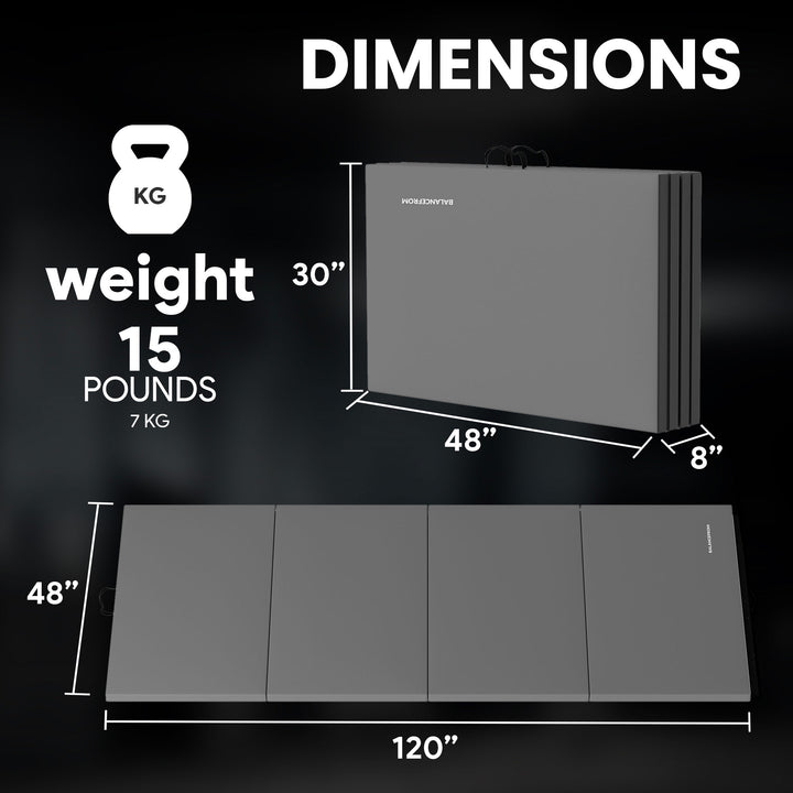 BalanceFrom Fitness All Purpose Mat with 8 Ft Balance Beam Gymnastic Set, Gray - VMInnovations