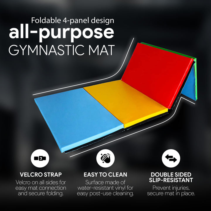 BalanceFrom Fitness All Purpose Mat with 8 Ft Balance Beam Gymnastic Set, Multi - VMInnovations