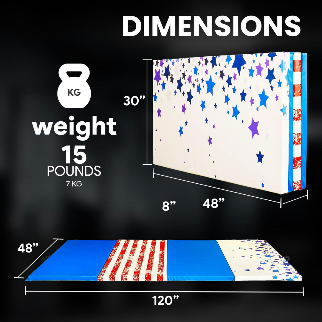 BalanceFrom Fitness All Purpose Mat with Balance Beam Gymnastic Set, Star/Stripe - VMInnovations