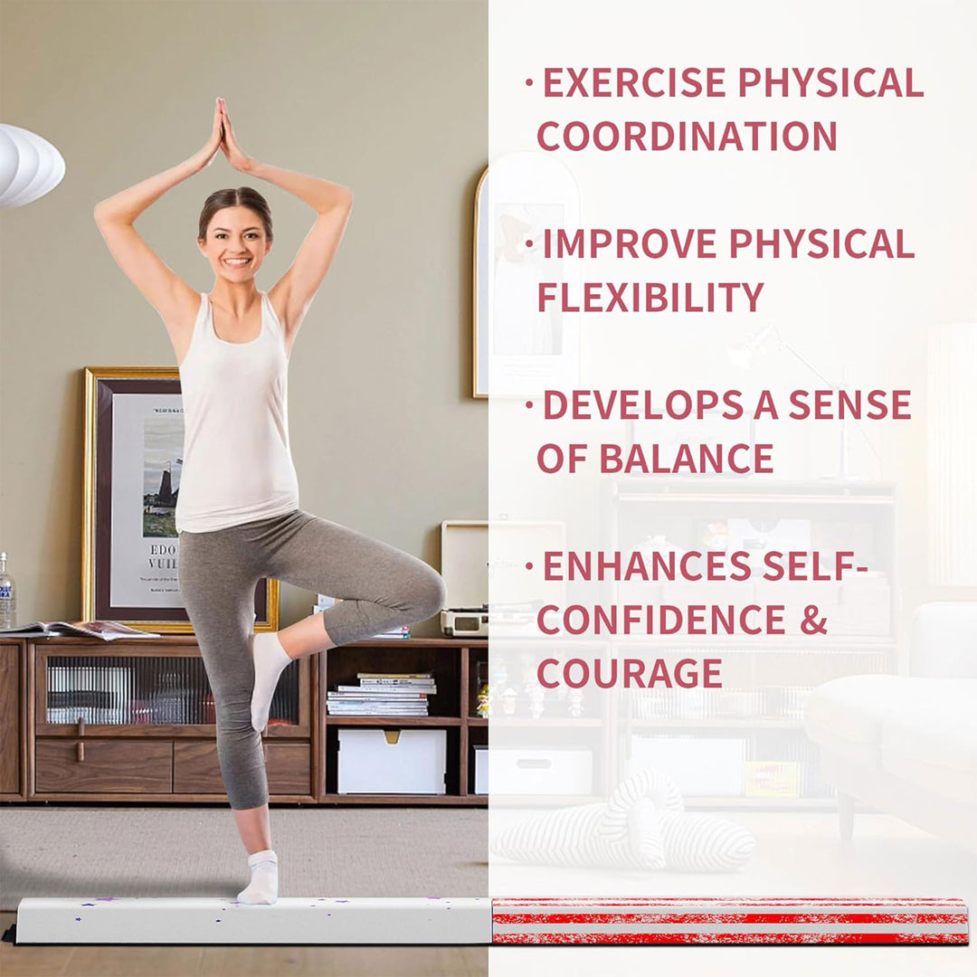 BalanceFrom Fitness All Purpose Mat with Balance Beam Gymnastic Set, Star/Stripe - VMInnovations
