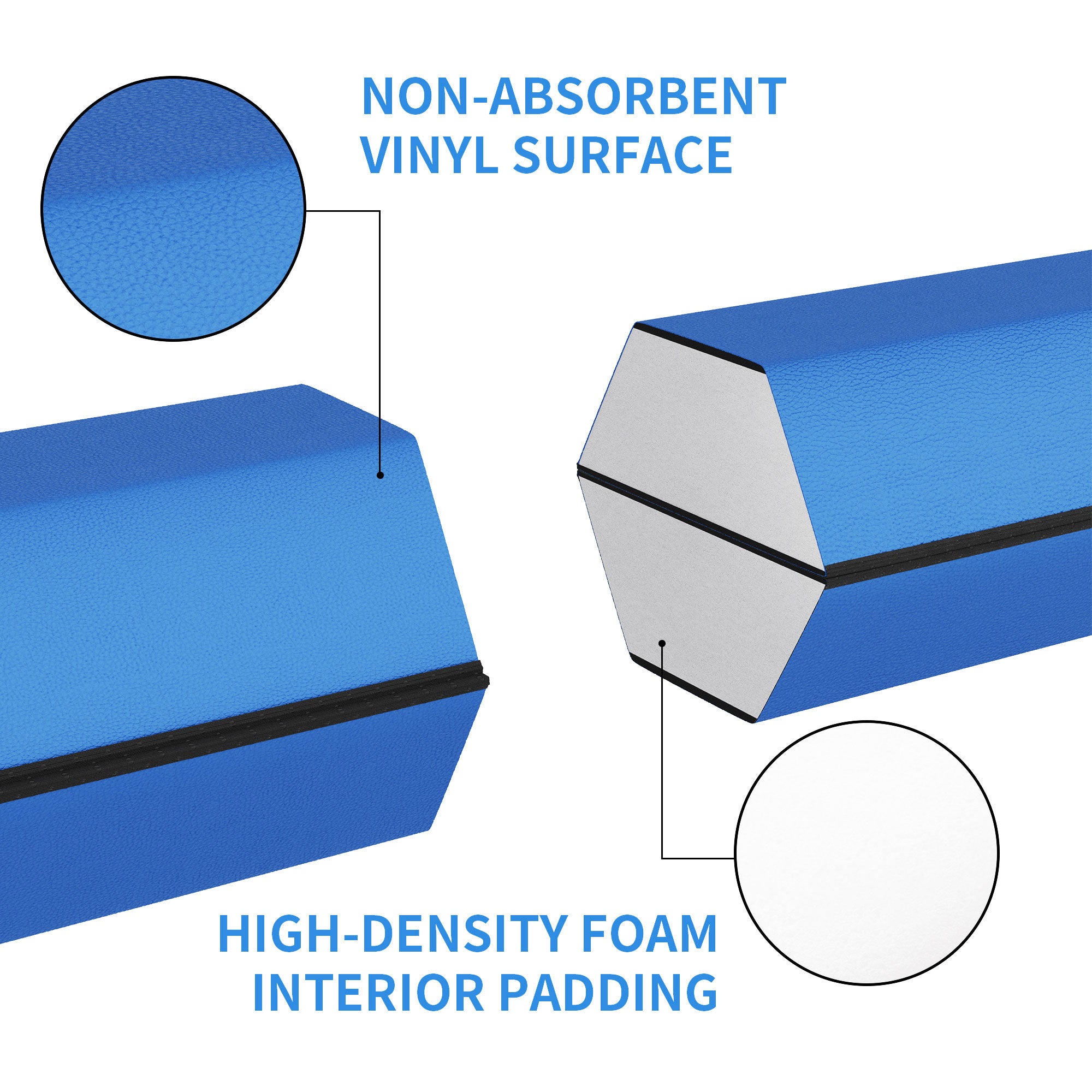 BalanceFrom Fitness All Purpose Mat with 8 Ft Balance Beam Gymnastic Set, Blue - VMInnovations