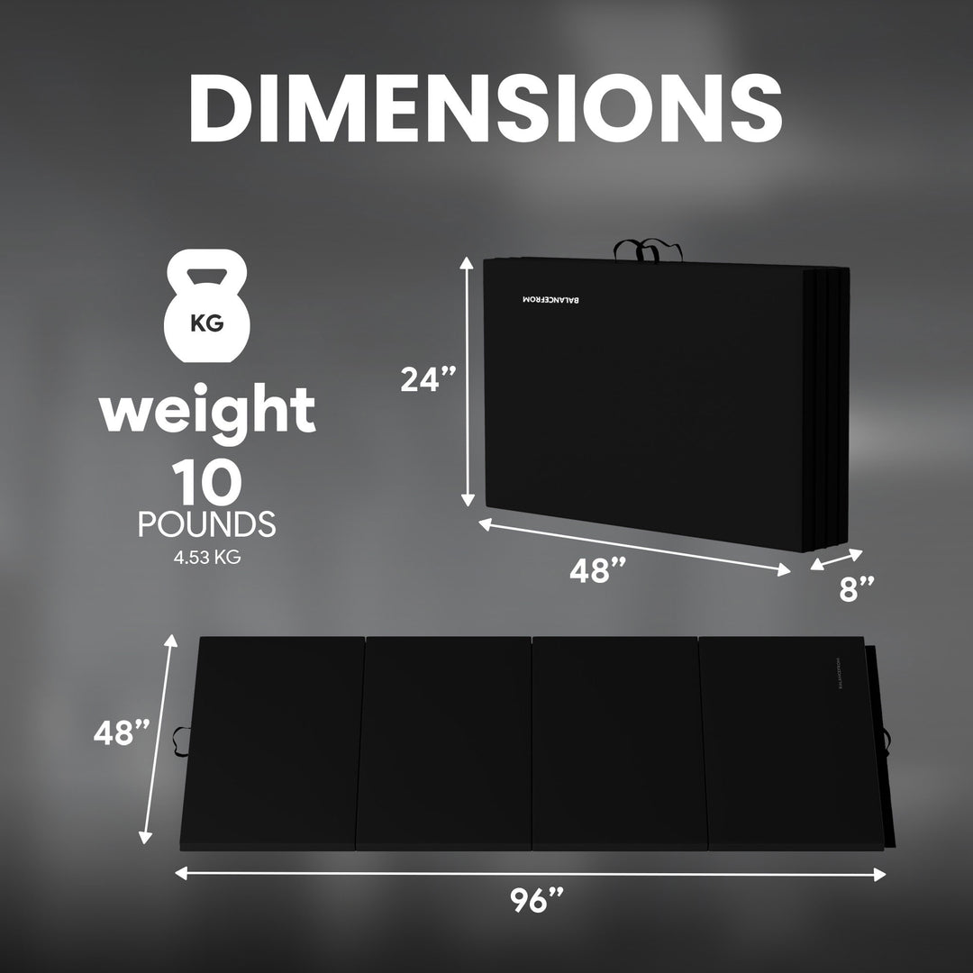 BalanceFrom Fitness All Purpose Mat with 8 Ft Balance Beam Gymnastic Set, Black - VMInnovations