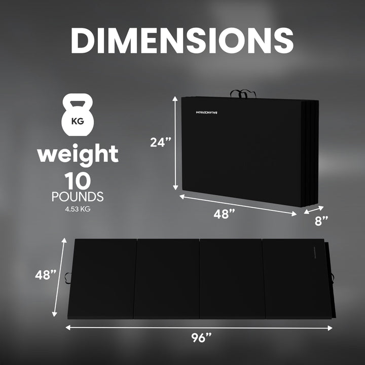 BalanceFrom Fitness All Purpose Mat with 8 Ft Balance Beam Gymnastic Set, Black - VMInnovations