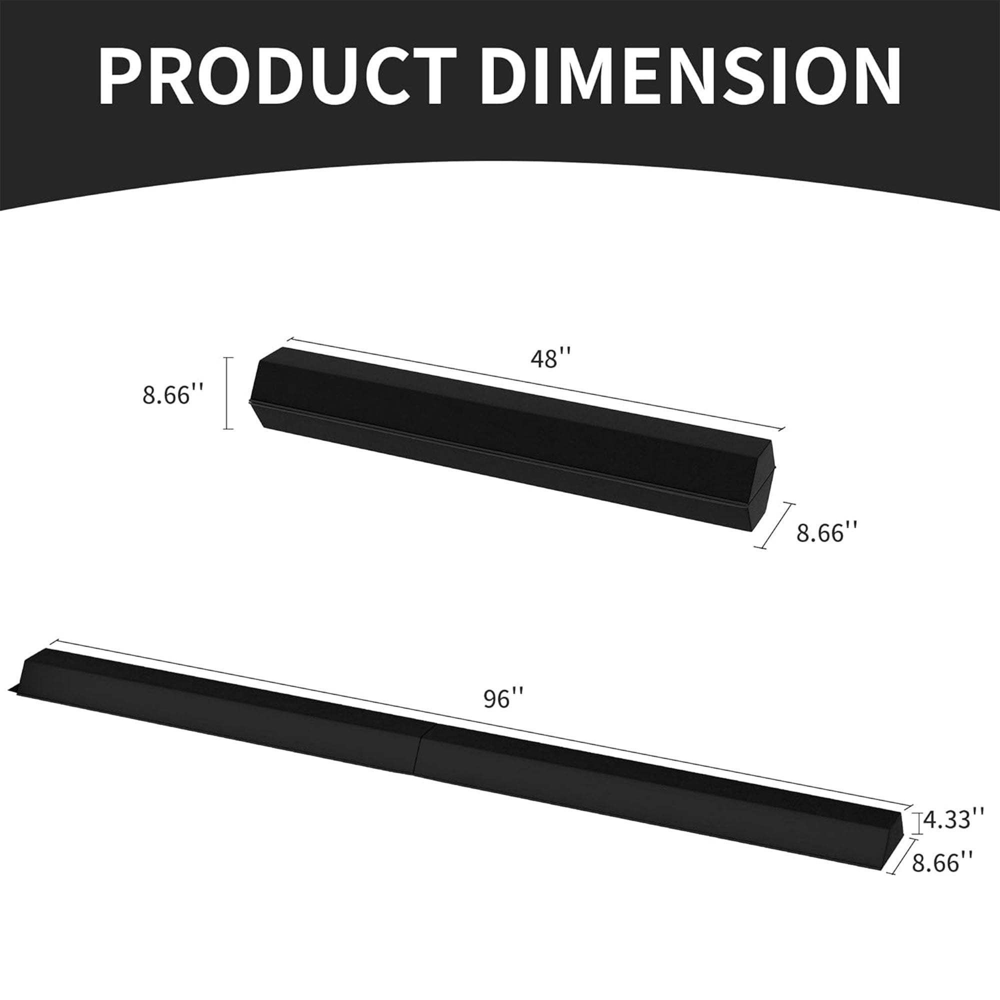 BalanceFrom Fitness All Purpose Mat with 8 Ft Balance Beam Gymnastic Set, Black - VMInnovations