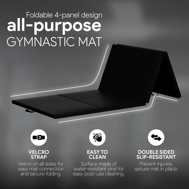 BalanceFrom Fitness All Purpose Mat with 8 Ft Balance Beam Gymnastic Set, Black - VMInnovations