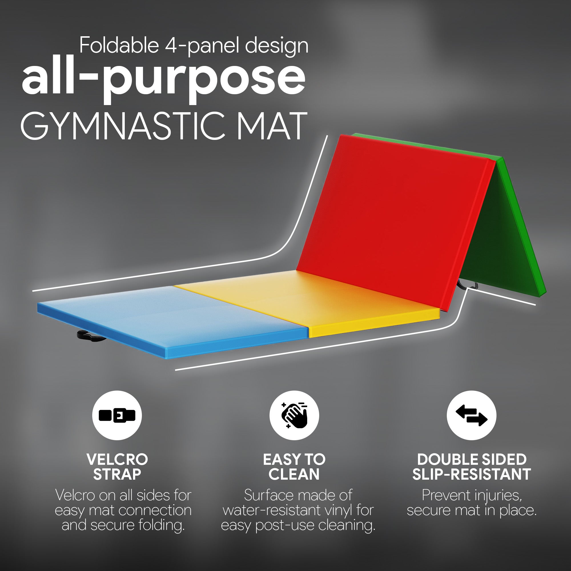 BalanceFrom Fitness All Purpose Mat with 8 Ft Balance Beam Gymnastic Set, Multi - VMInnovations