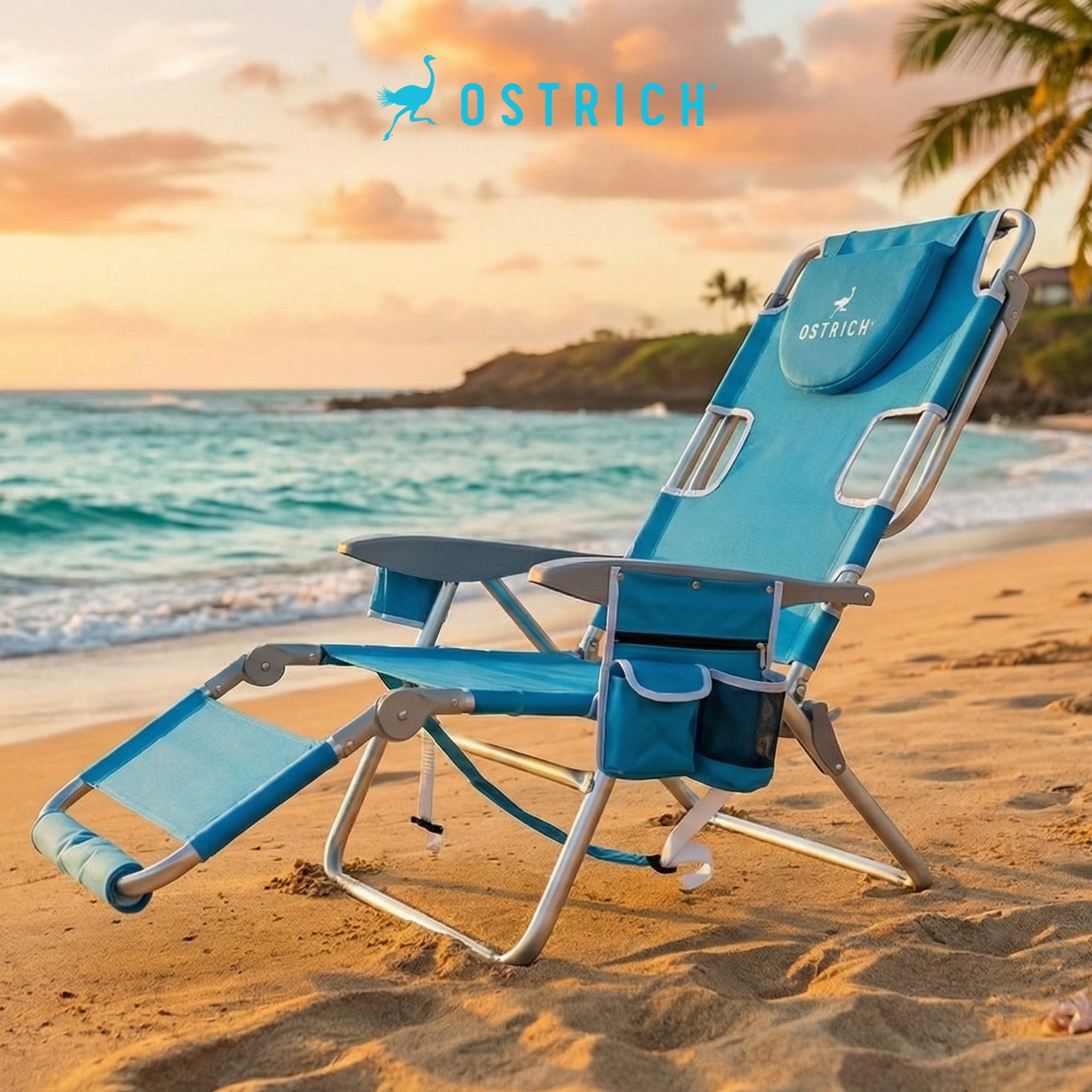 Ostrich The Backpack 3N1 Lounge Chair with Rear Cooler Bag & Custom Fitted Towel