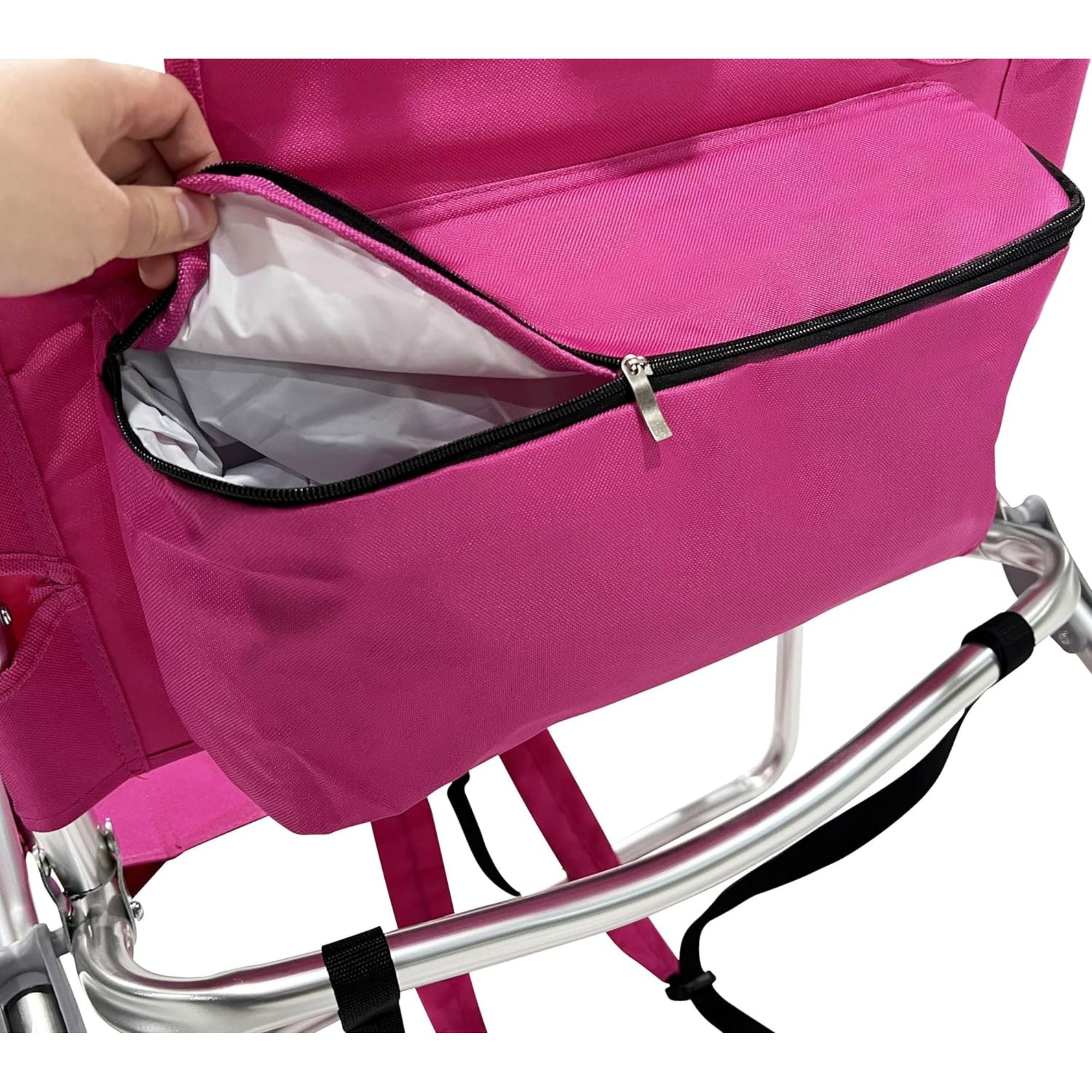 Ostrich The Woody Backpack 3N1 Chair Cooler Bag & Reclining Lounger, Pink