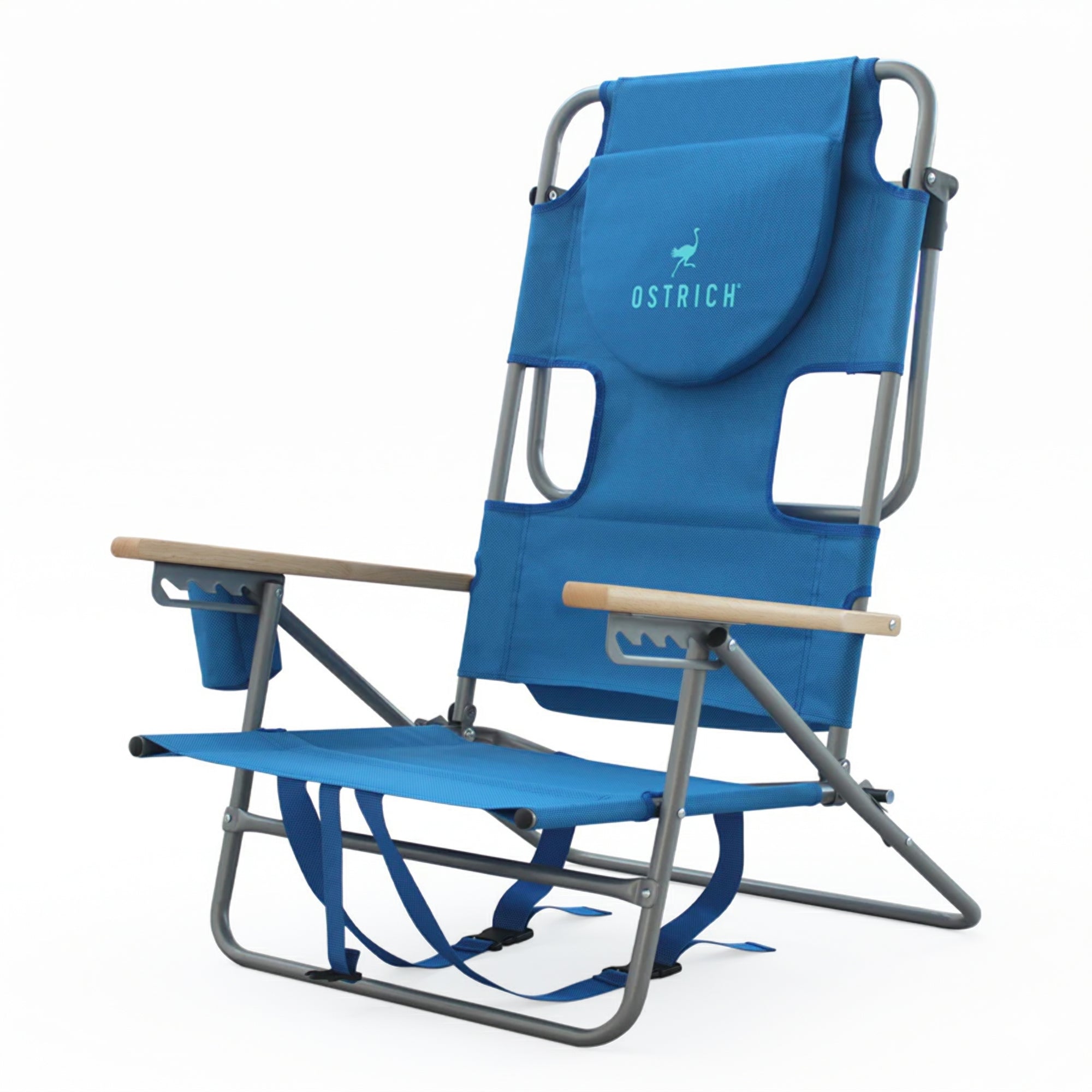 Ostrich Midsize Face Down Backpack Beach Chair with Face Hole, Blue (Open Box)