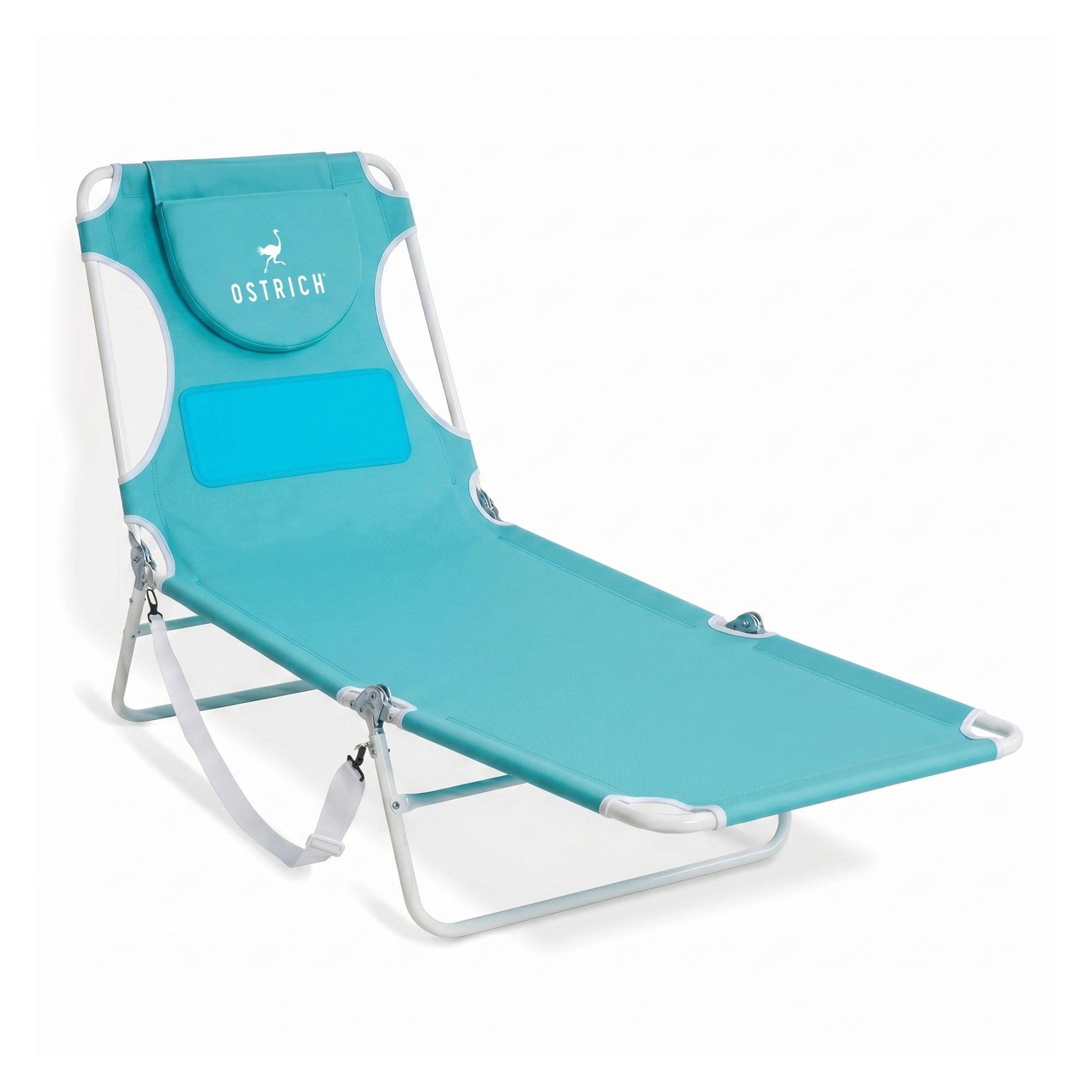 Ostrich The Ladies Comfort Lounger, Foldable Beach Pool Tanning Chair, Aqua