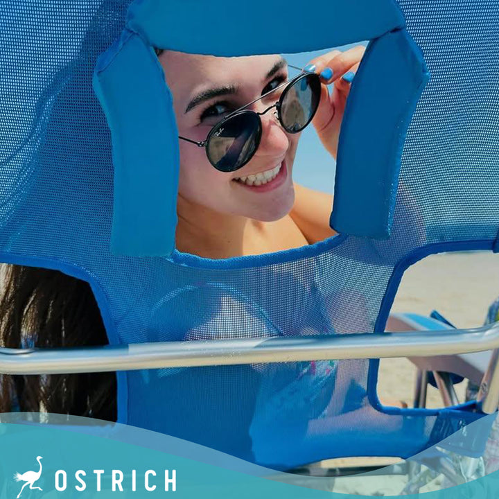 Ostrich Margate Chaise Lounge, Facedown Beach Camping Pool Tanning Chair, Blue - VMInnovations