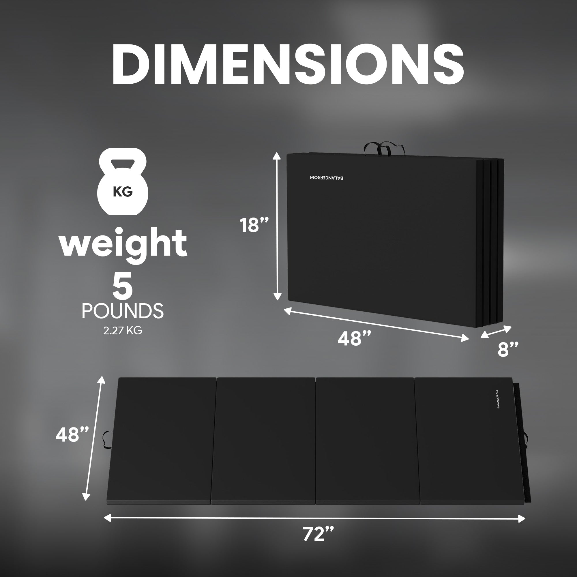 BalanceFrom Fitness All Purpose Mat with 8 Ft Balance Beam Gymnastic Set, Black
