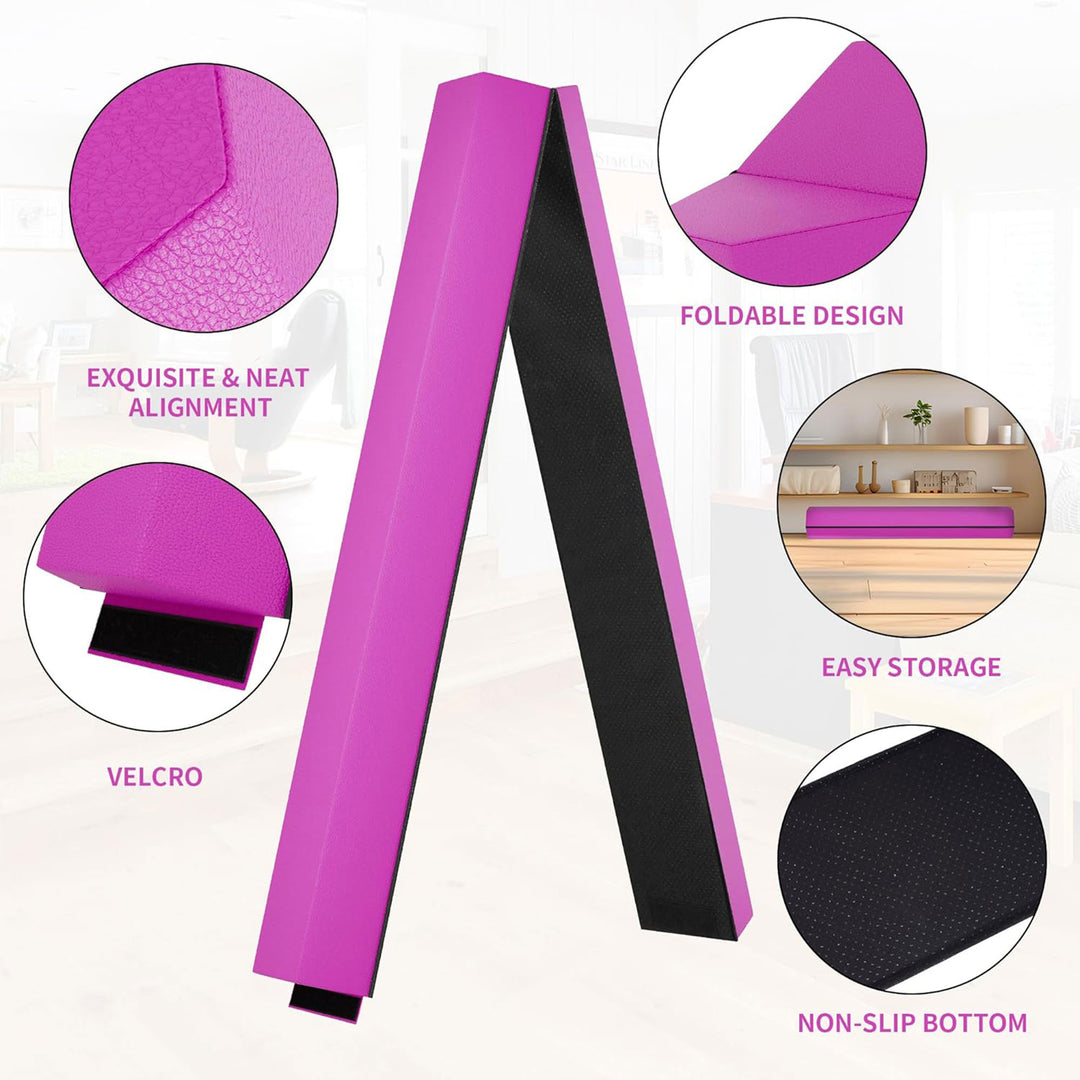 BalanceFrom Fitness All Purpose Mat with 8 Ft Balance Beam Gymnastic Set, Pink - VMInnovations