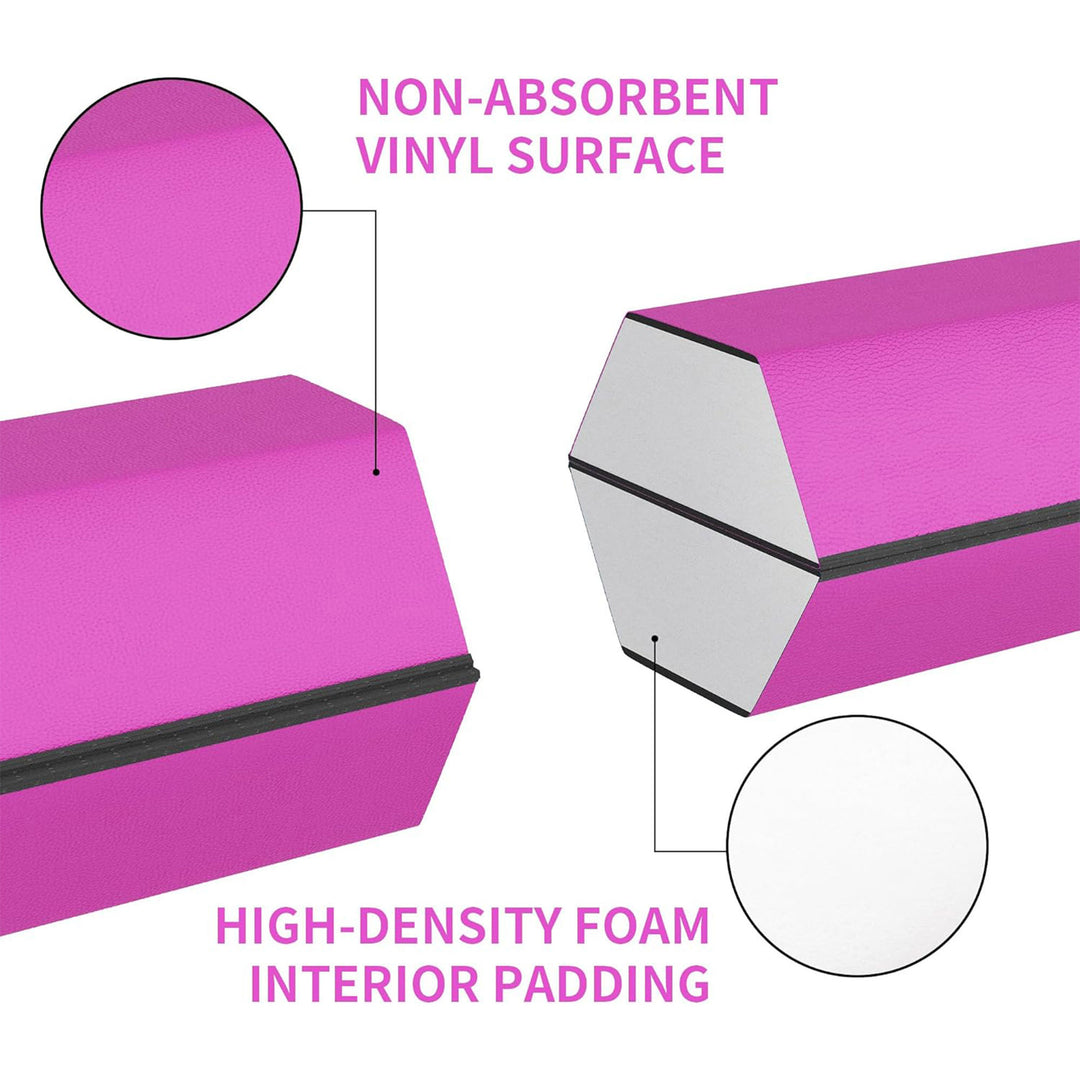 BalanceFrom Fitness All Purpose Mat with 8 Ft Balance Beam Gymnastic Set, Pink - VMInnovations