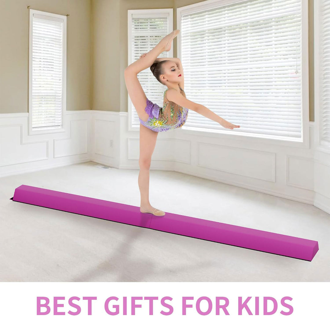 BalanceFrom Fitness All Purpose Mat with 8 Ft Balance Beam Gymnastic Set, Pink - VMInnovations