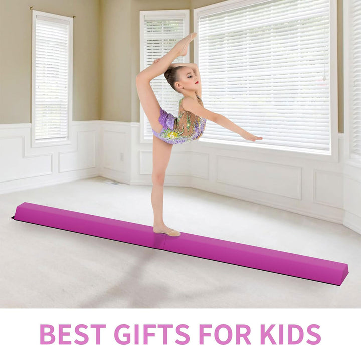 BalanceFrom Fitness All Purpose Mat with 8 Ft Balance Beam Gymnastic Set, Pink - VMInnovations