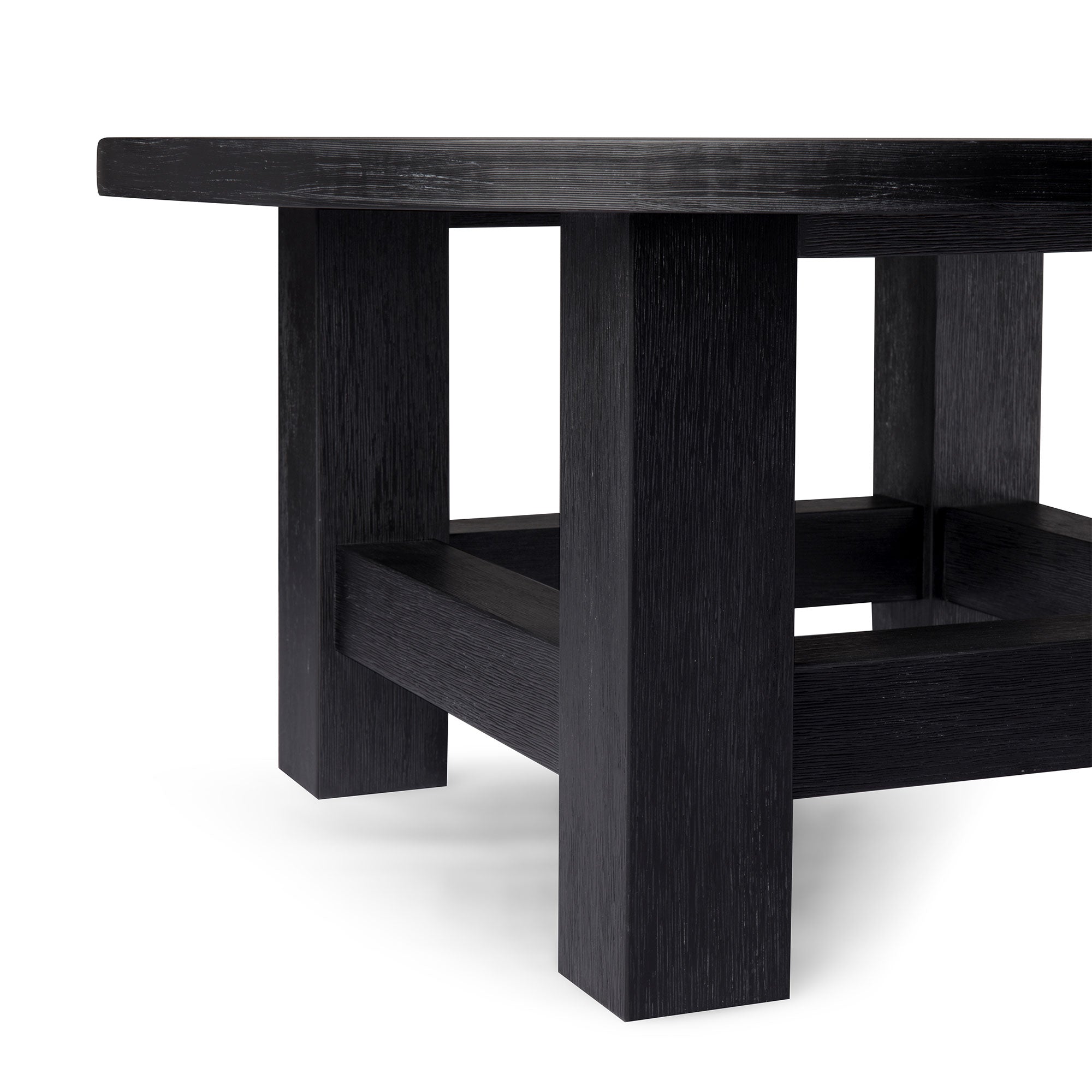 Maven Lane Marco Wooden Coffee Table Rustic Accent Furniture, Black (Open Box) - VMInnovations