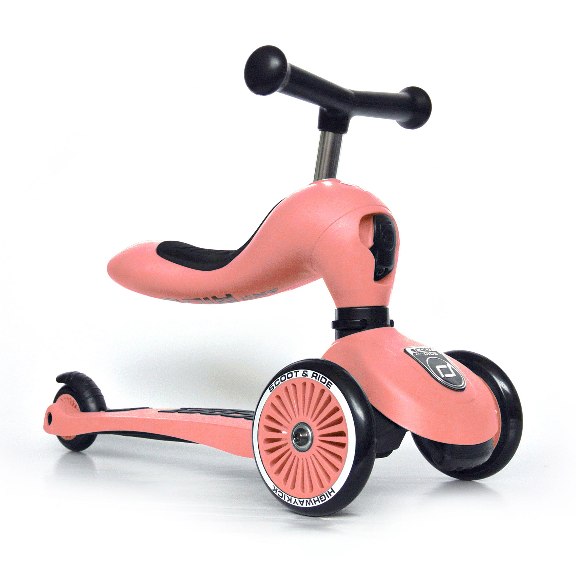 Scoot & Ride 2-in-1 Ride-On & Stand Kids Scooter, Ages 1-5, Peach (Open Box) - VMInnovations