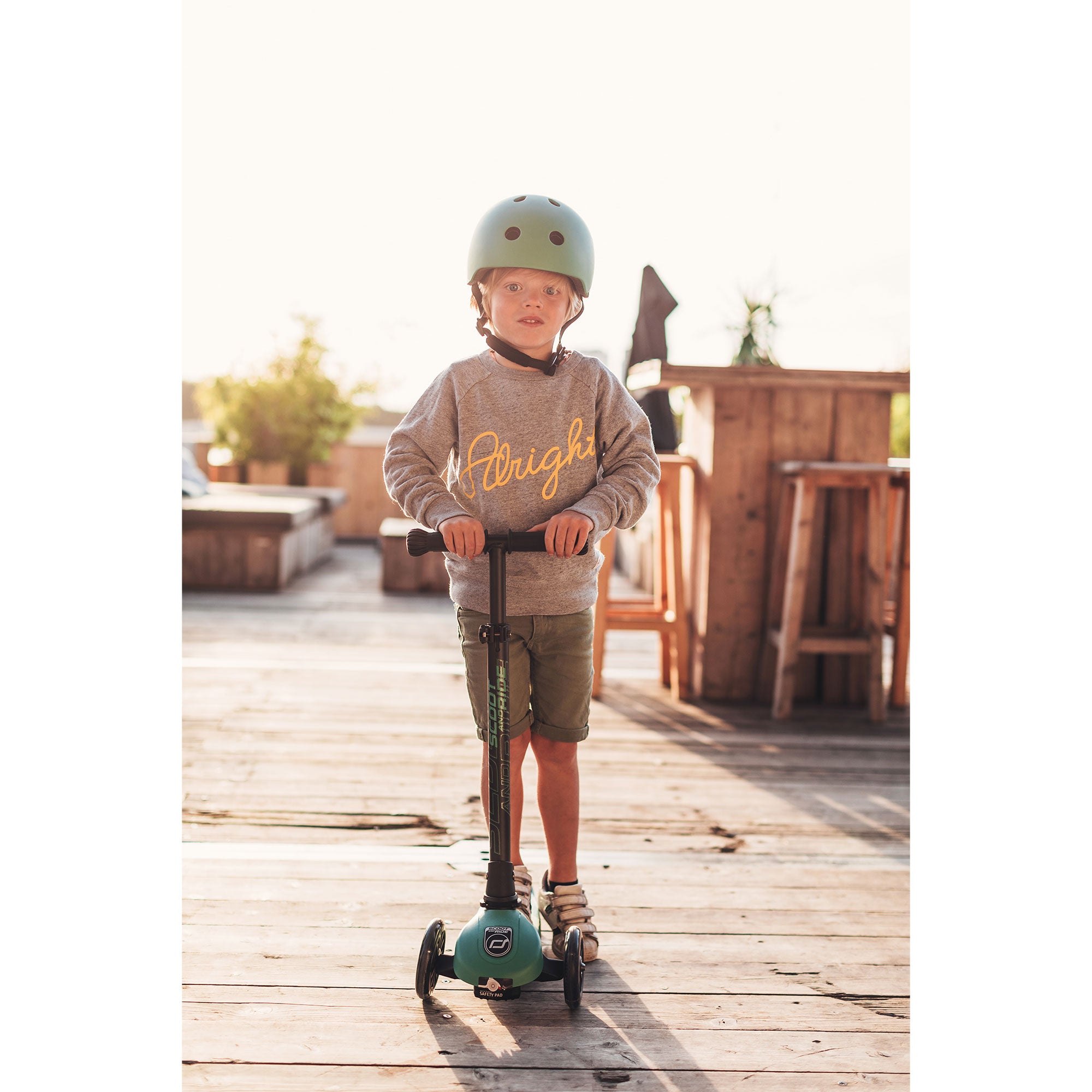 Scoot & Ride Stand-up Push Scooter for Children Ages 3-6, Highwaykick 3, Forest - VMInnovations